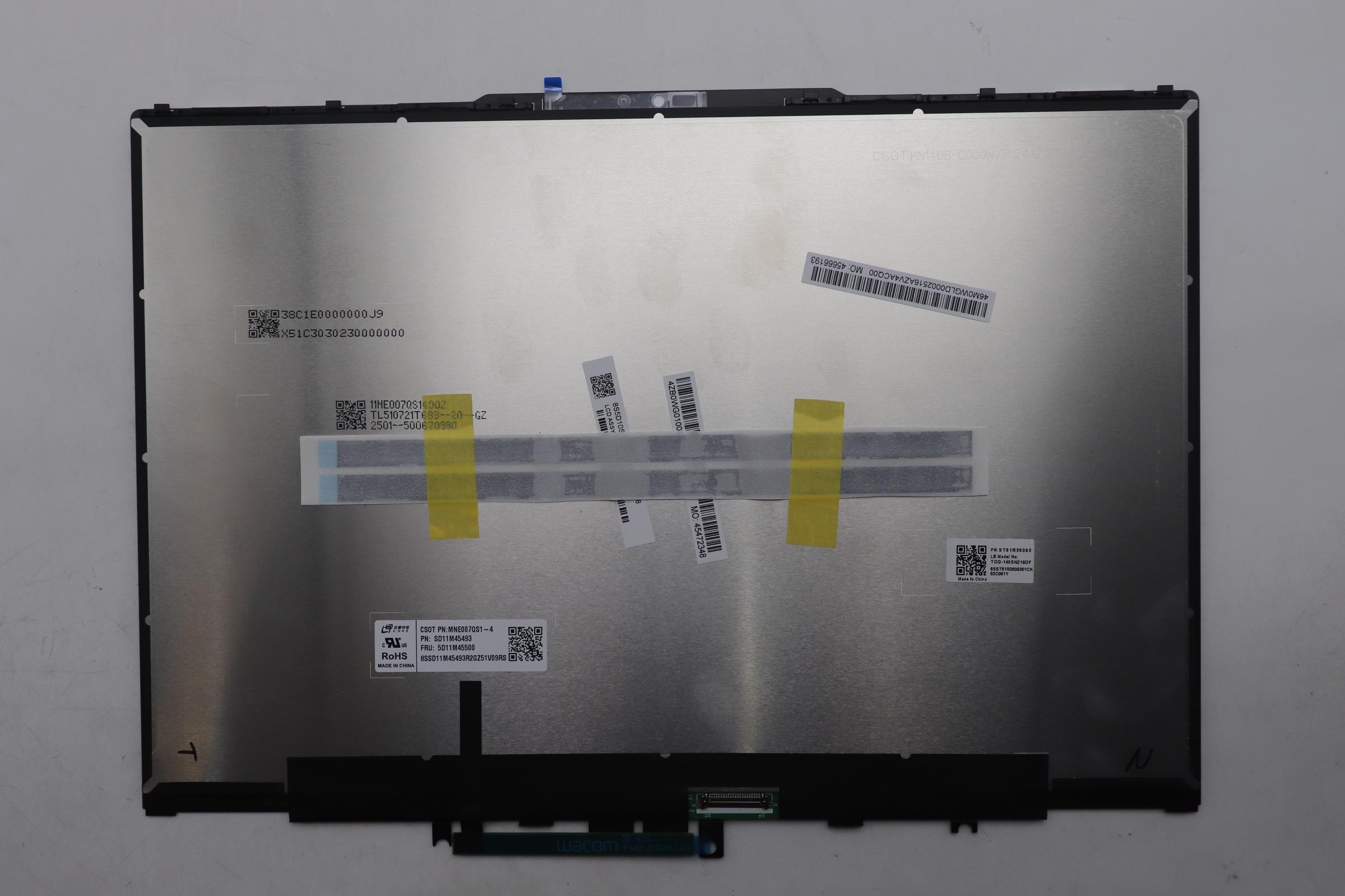 5D10S40270 - Original Lenovo LCD Module, 14", WUXGA, Touch, Glare, Anti-smudge, IPS, 300nit, 100%SRGB, W/IR Camera