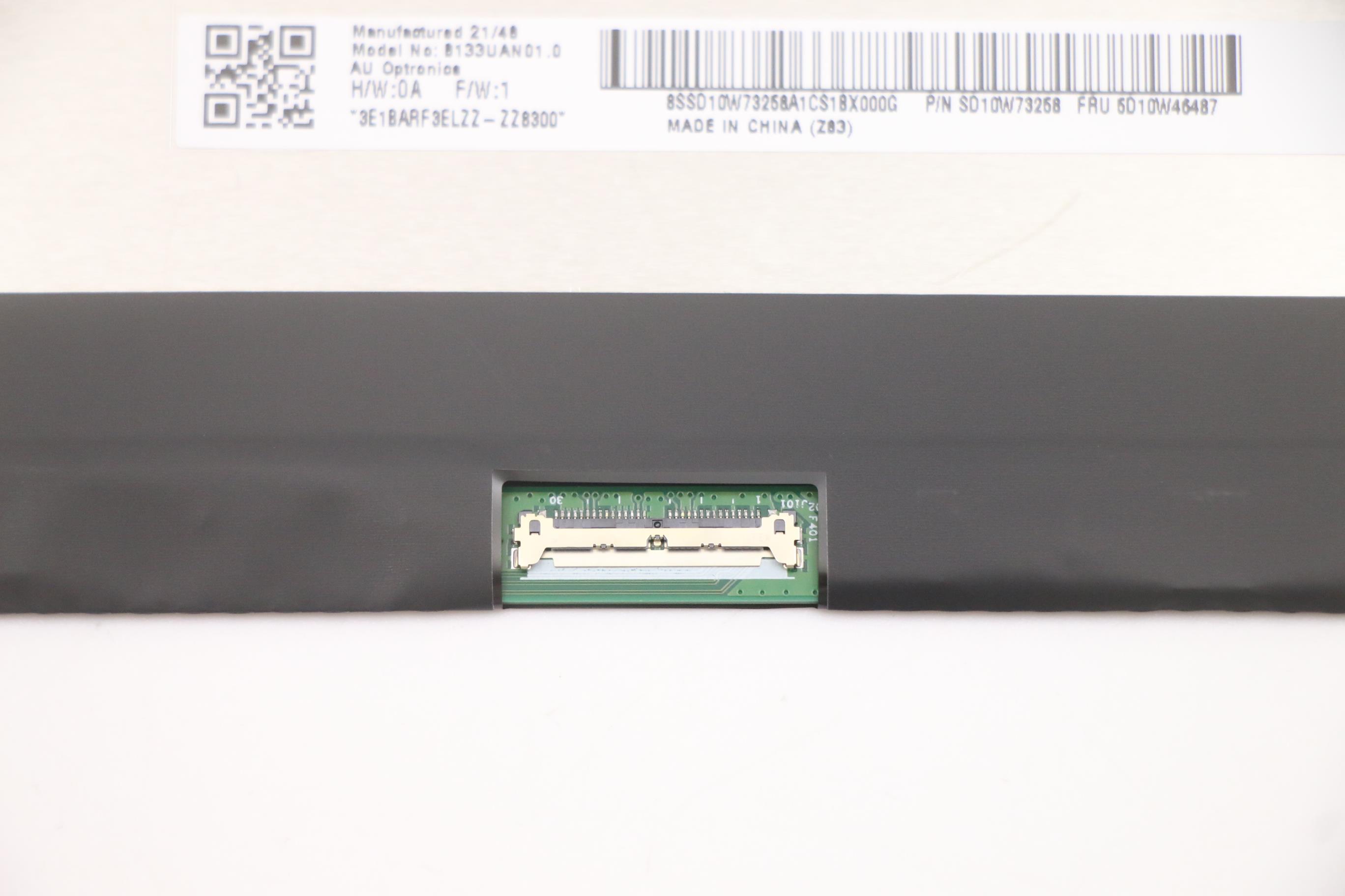 5D10W46487 - Original Lenovo LCD Panel, 13.3", WUXGA, IPS, 300nit, 100%sRGB, B133UAN01.0-HW:0A, SD10W73258