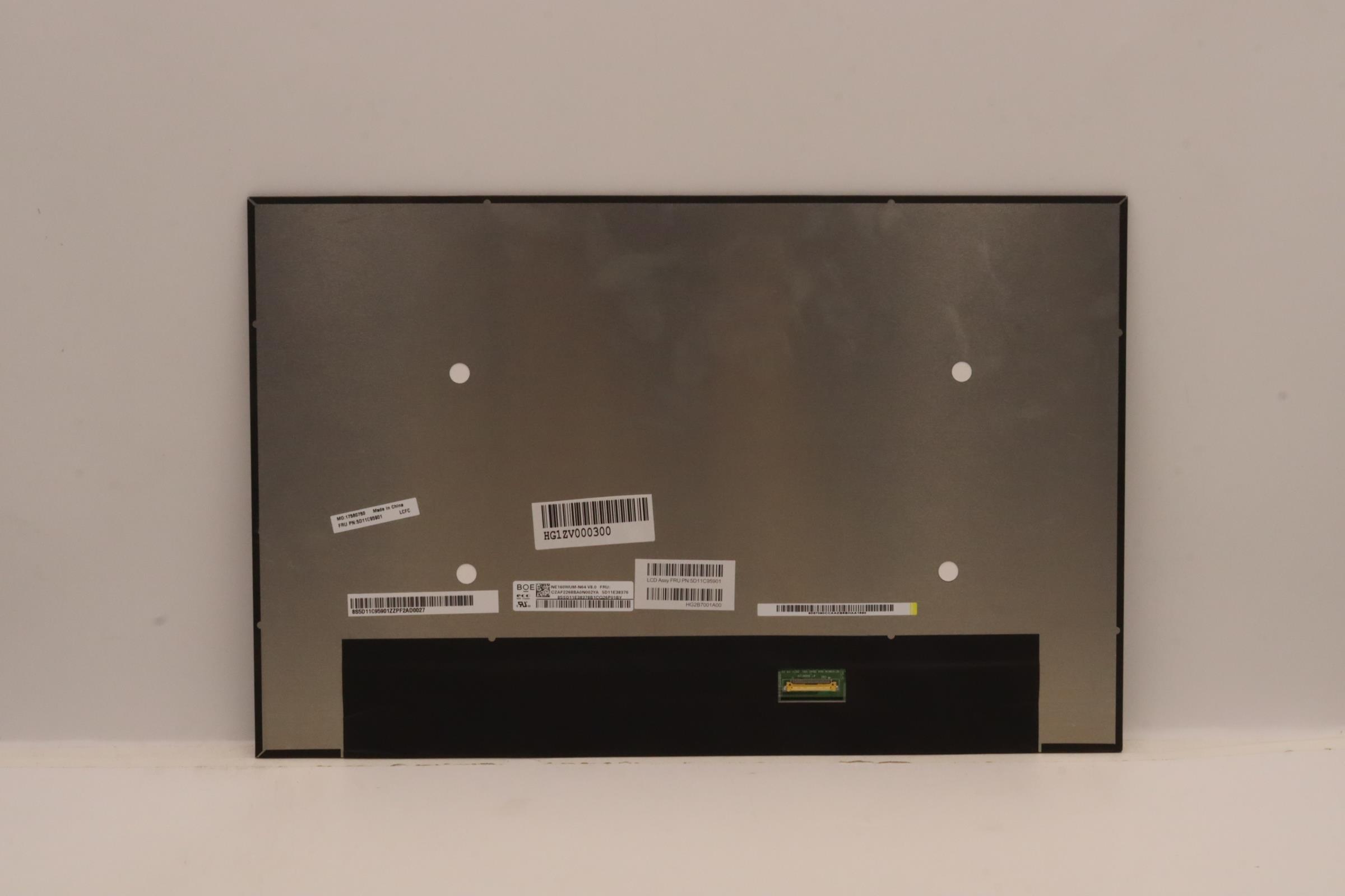 5D11C95901 - Original Lenovo LCD Assembly, 16", WUXGA, Non-Touch, Anti-Glare, IPS, 300nit, 100%sRGB, Colour Calibration, 300N FCC-BOE
