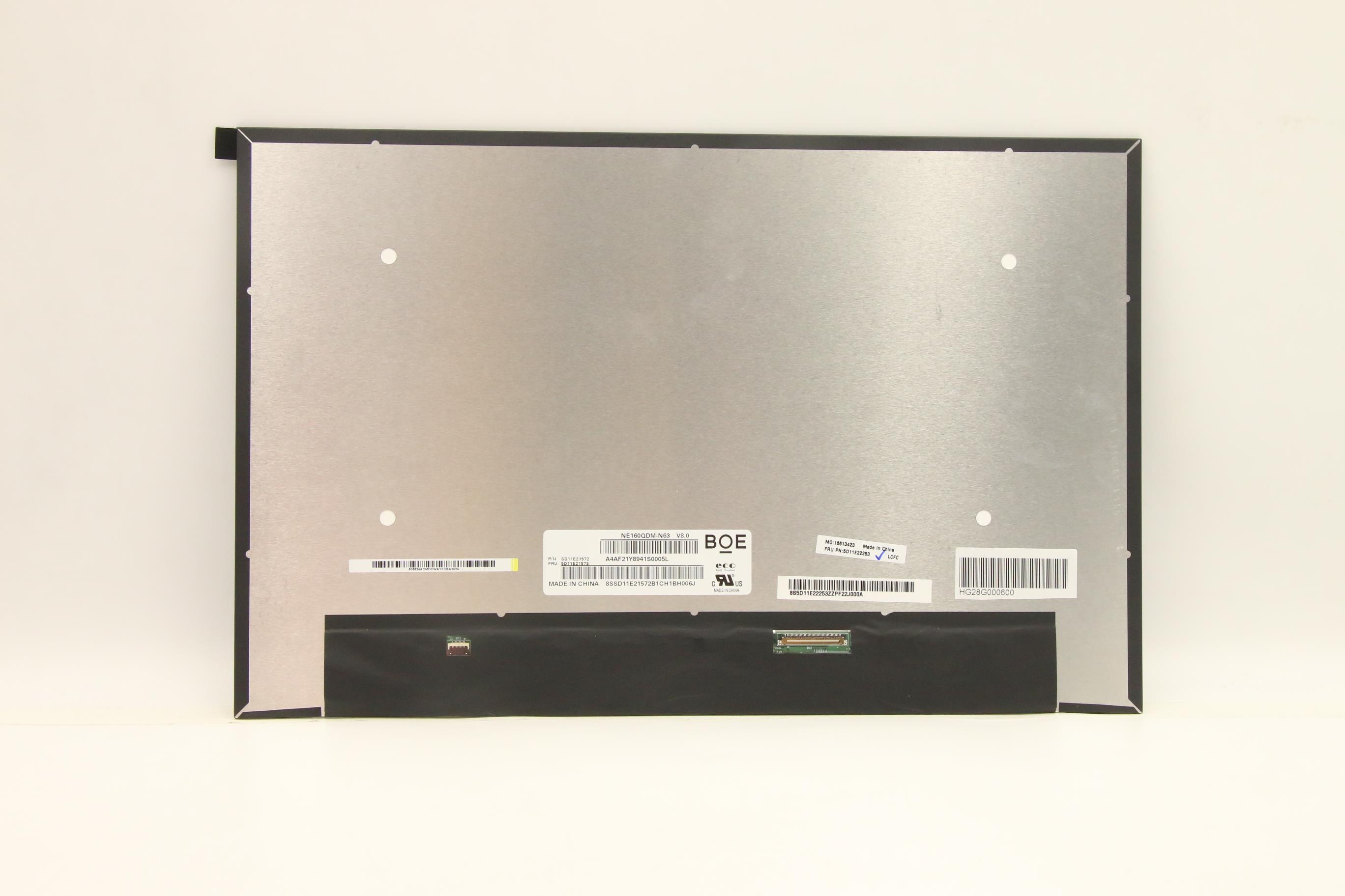 5D11E22253 - Original Lenovo FRU BOE NE160QDM-N63 V8.0 NB-Color Calibration