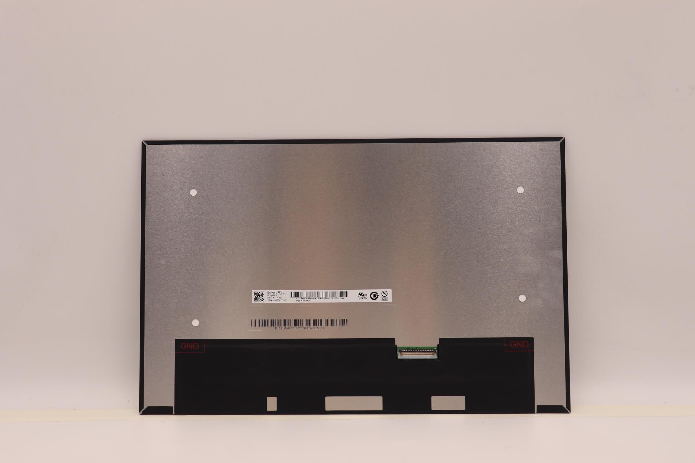 Lenovo Part  Original Lenovo LCD Panel, 14", WQUXGA, Non-Touch, Glare, IPS, 500nit, 100%DCI-P3,  B140ZAN02.1HW:1A