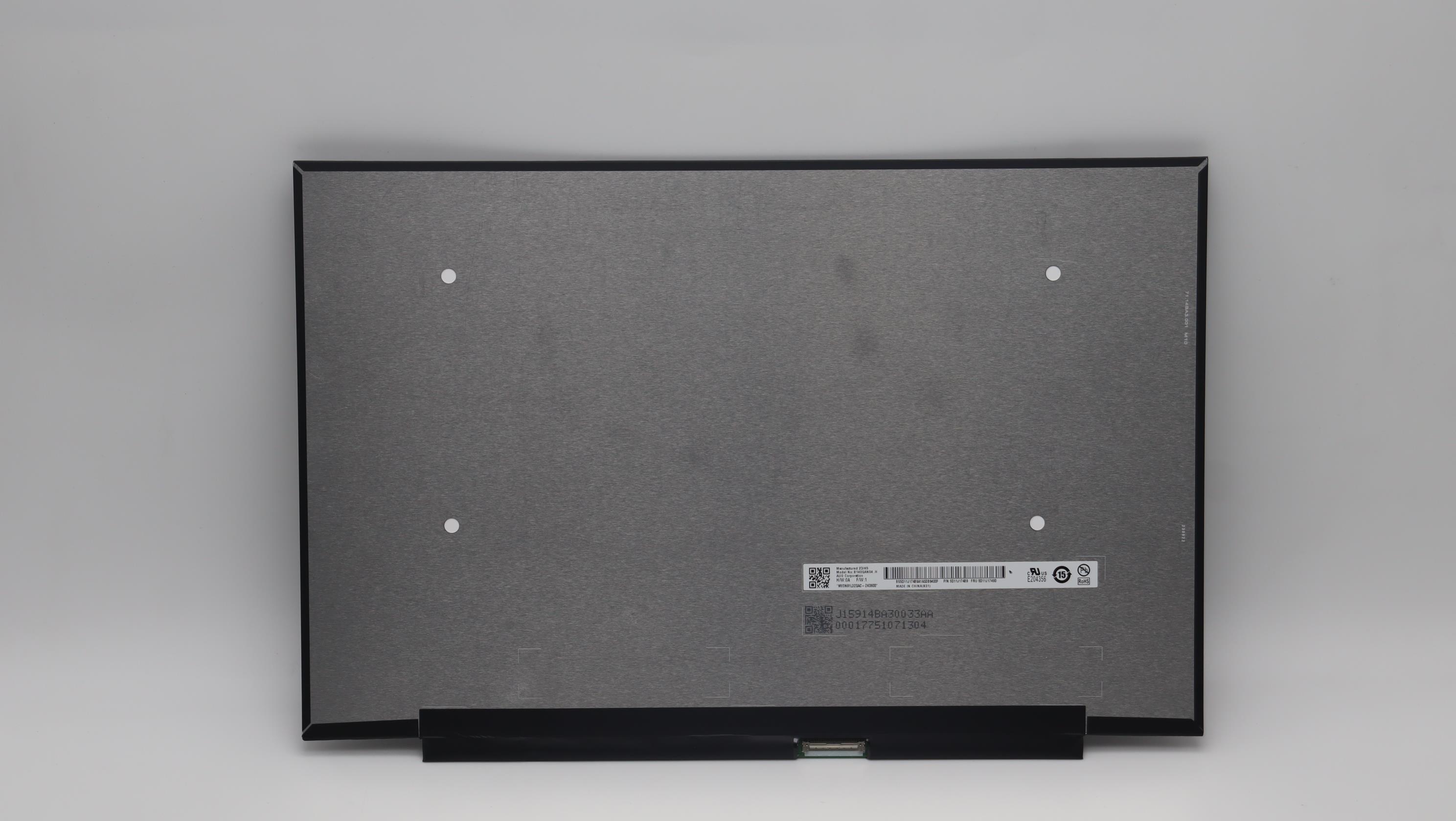 Lenovo Part  Original Lenovo LCD Panel, 14", WQXGA+, Non-Touch, Anti-Glare, IPS, 400nit, 100%sRGB,  AUO B140QAN04.H 14.0 WQX+