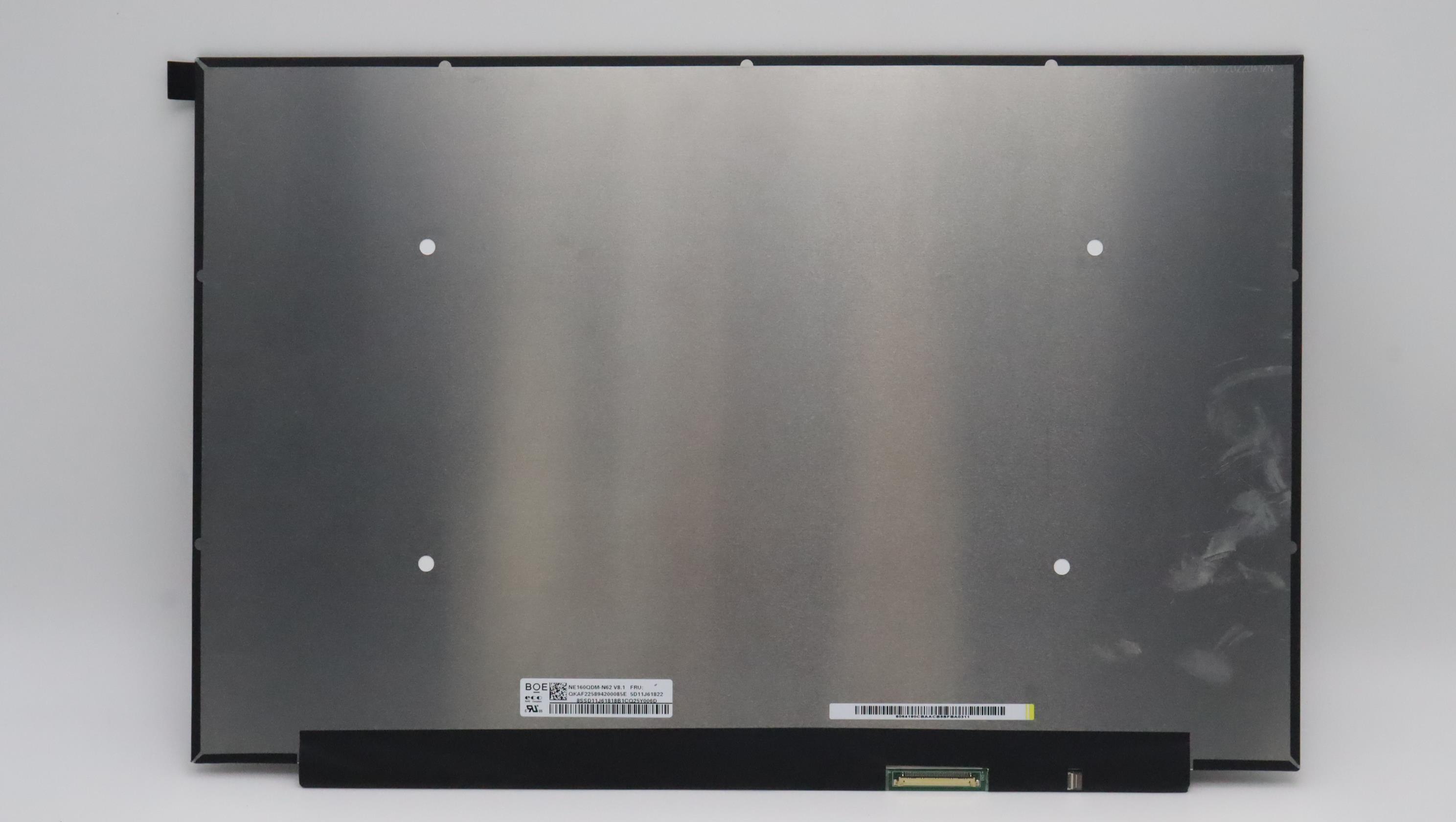 Lenovo Part  Original Lenovo LCD Panel, 16", WQXGA, Non-Touch, Anti-Glare, IPS, 350nit, 100%sRGB, BOE NE160QDM-N62 V8.1