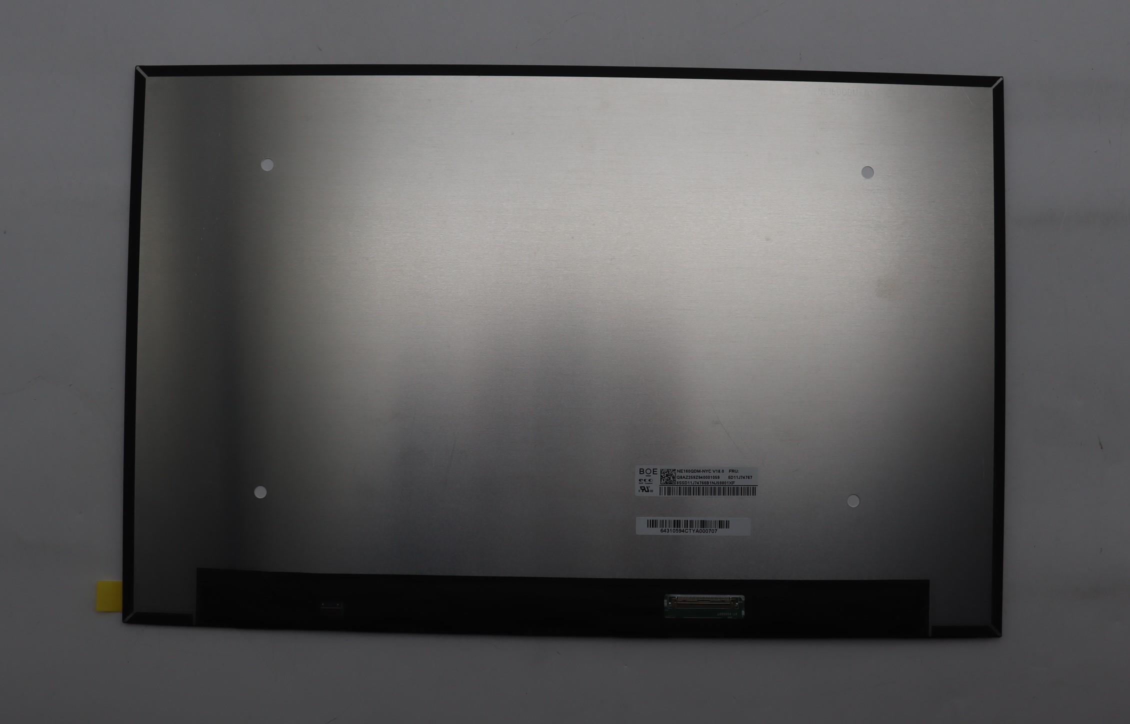 5D11J74767 - Original Lenovo Display Panel, 16", WQXGA, Anti-Glare, IPS, 350nit, 100%sRGB, BOE NE160QDM-NYC V18.0