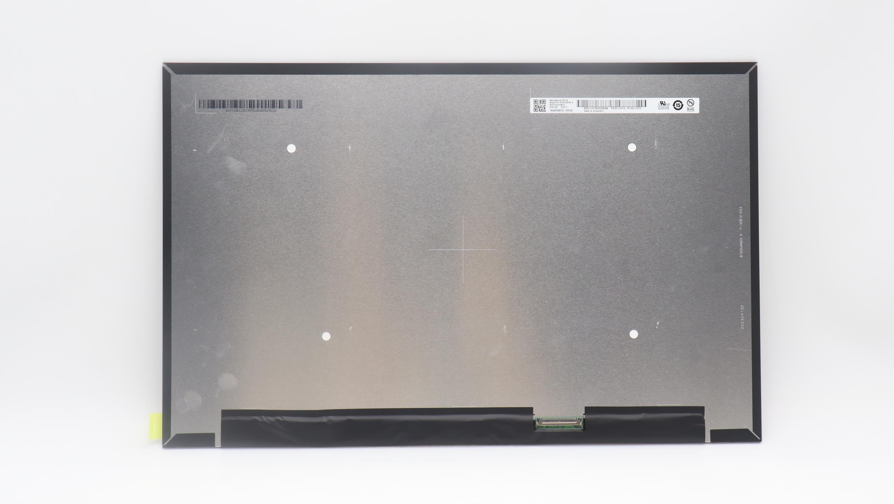 Lenovo Part  Original Lenovo LCD Panel, 16", WUXGA, Non-Touch, Anti-glare, IPS, 350nit, 45%NTSC, AUO B160UAN05.A 0A