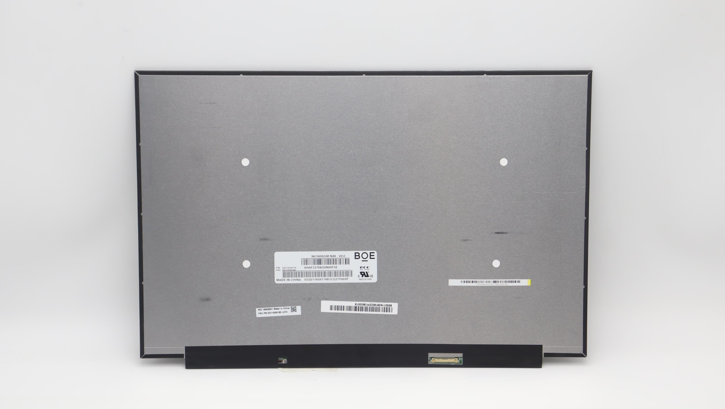 Lenovo Part  Original Lenovo LCD Panel, 16", WUXGA, Non-Touch, Anti-Glare, IPS, 300nit, 45%NTSC, BOE NV160WUM-N48 V8.0