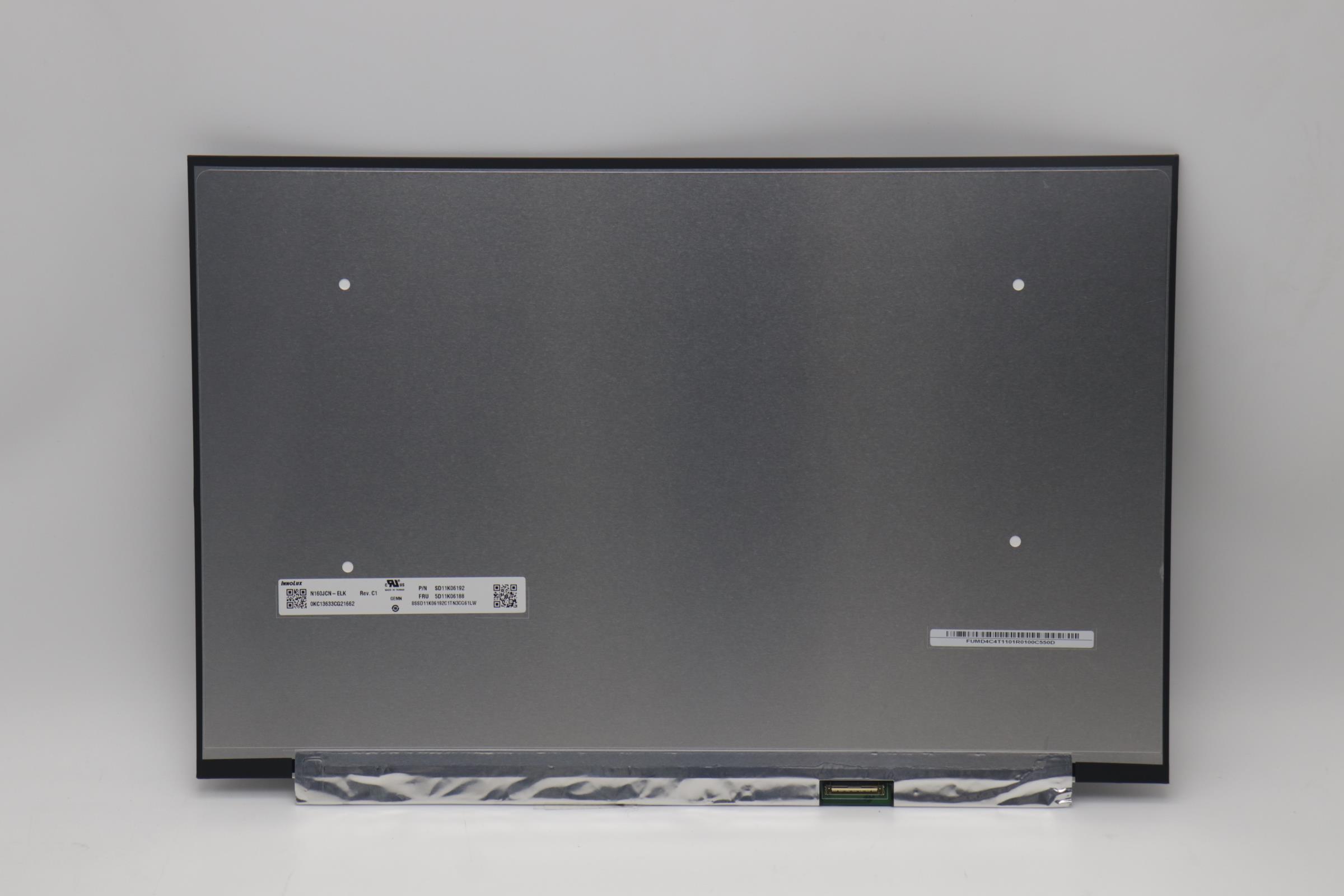 Lenovo Part  Original Lenovo LCD Panel, 16", WUXGA, Touch, Anti-Glare, IPS, 300nit, 45%NTSC, ,  INX N160JCN-ELK C1 16.0 WUX
