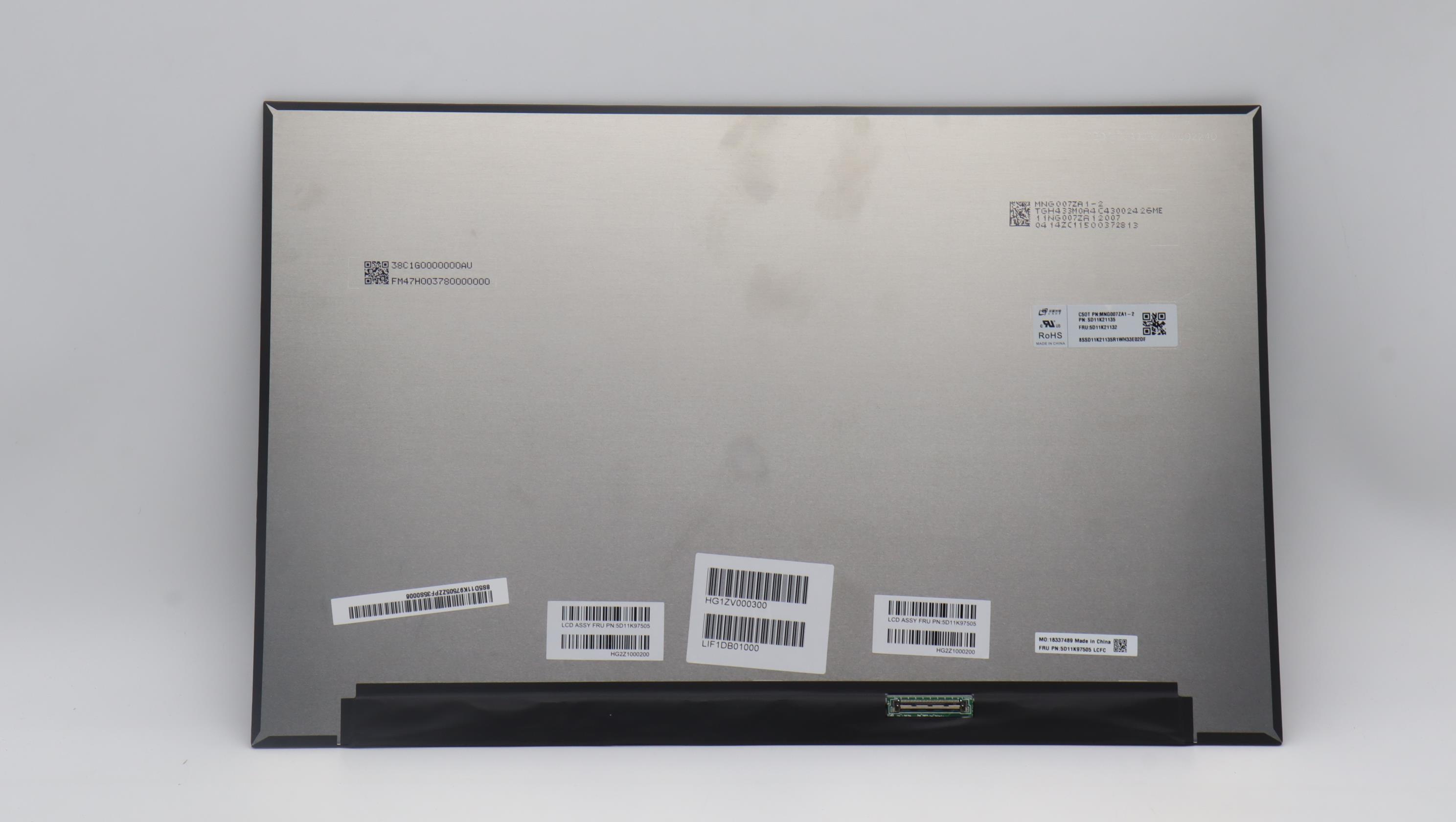 5D11K97505 - Original Lenovo LCD Assembly, 16", 3.2K, Non-Touch, Anti-Glare, IPS, 430nit, 100%DCI-P3, Colour Calibration,  MNG007ZA1-2 16 3.2k ColorCS