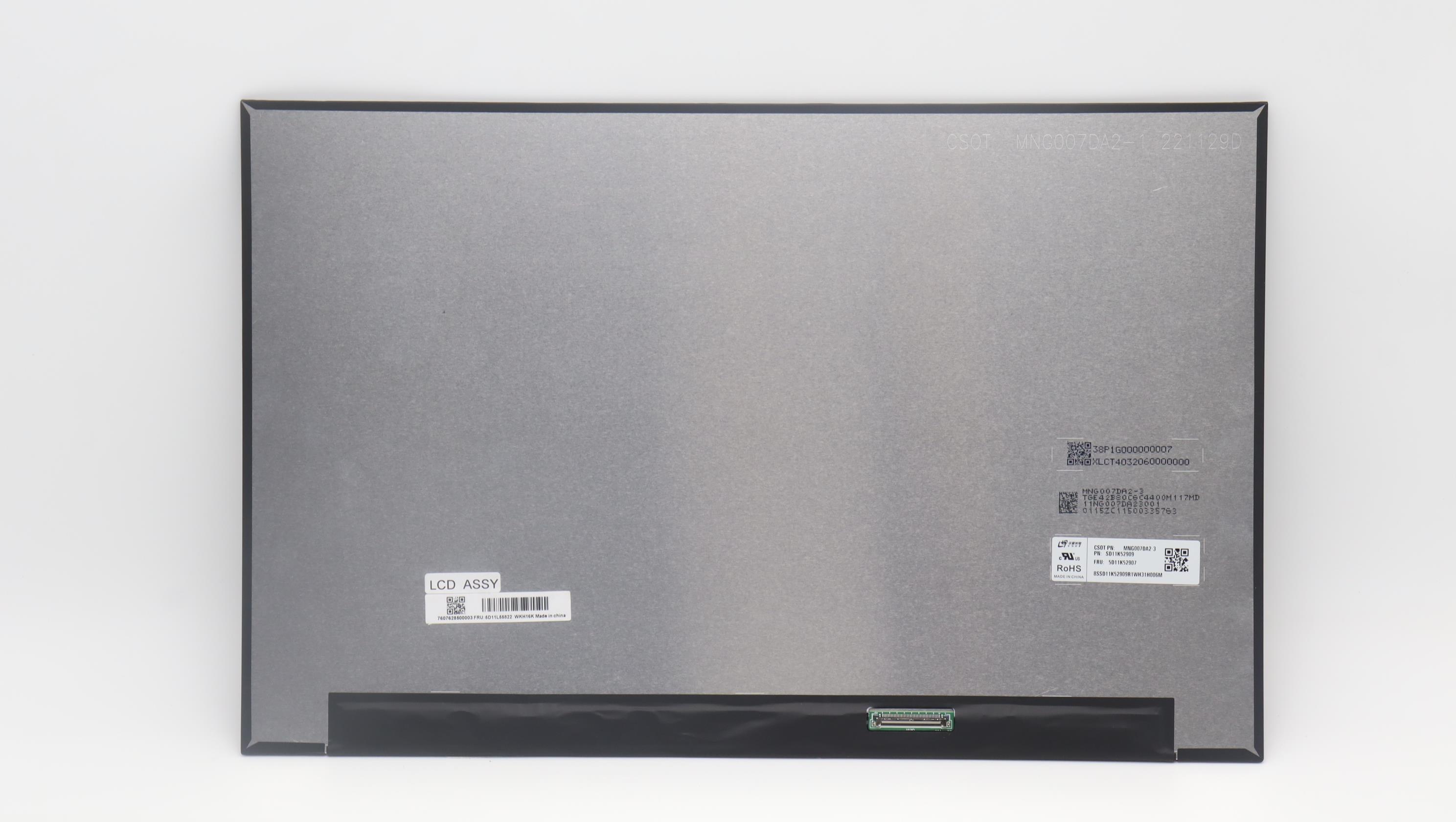 Lenovo Part  Original Lenovo LCD Module, 16", WQXGA, Non-Touch, Anti-Glare, IPS, 500nit, 100%sRGB, Color Calibration
