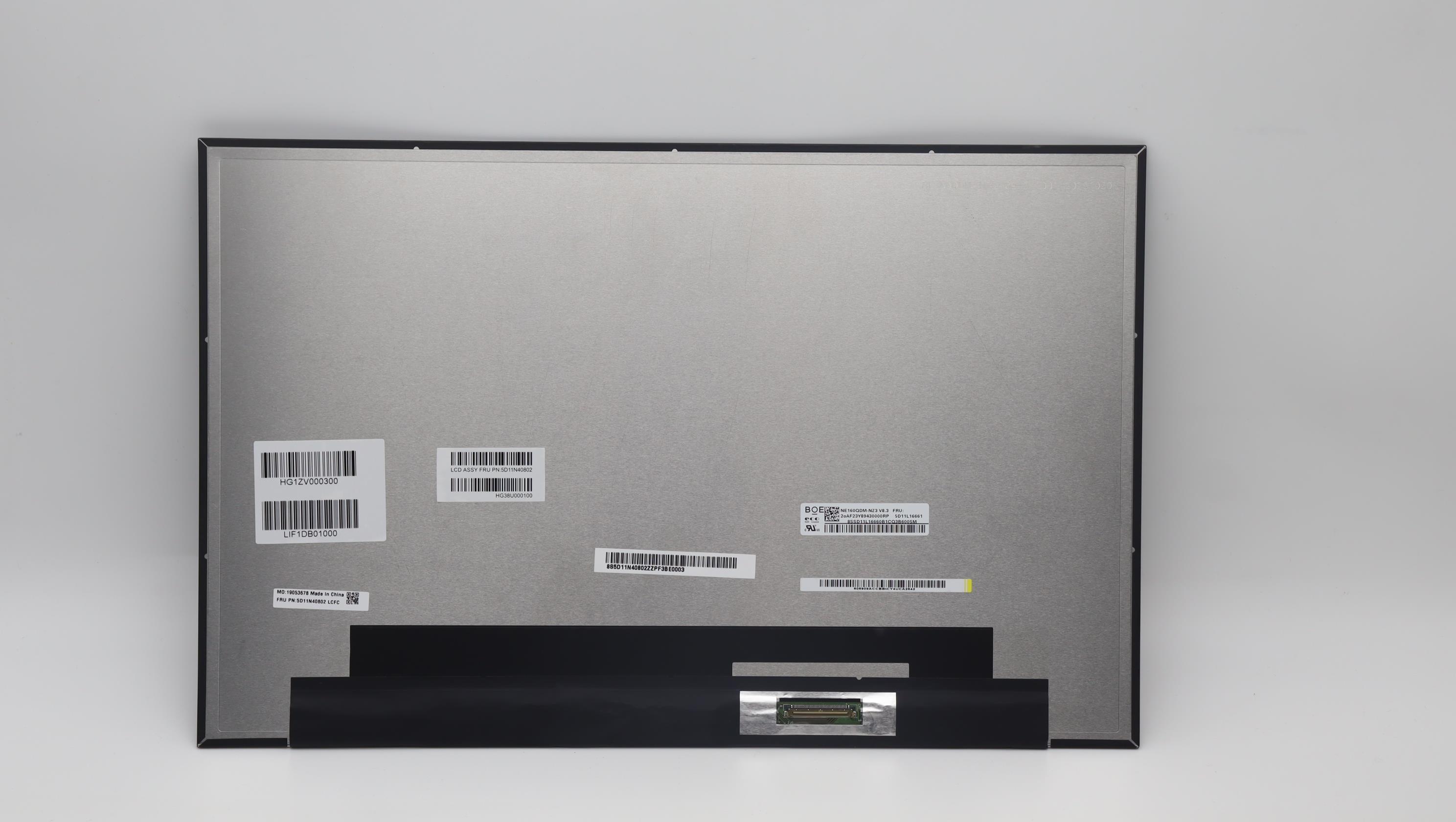 5D11N40802 - Original Lenovo LCD Module, 16", WQXGA, Anti-Glare, IPS, 500nit, 100%sRGB, Color Calibration, BOE NE160QDM