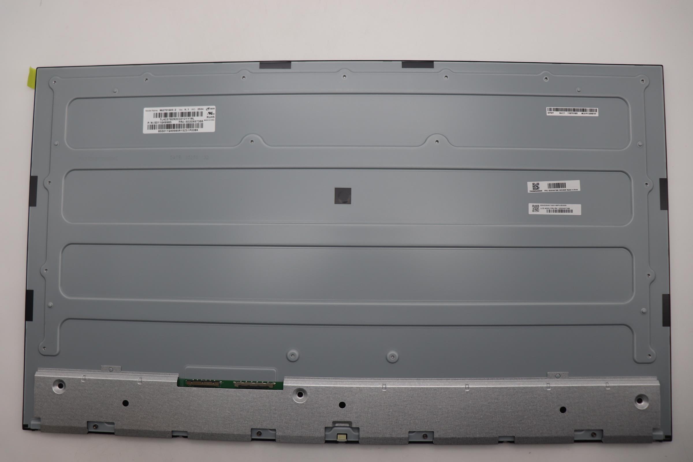 5D20X67388 - Original Lenovo LCD Panel, 27", WQHD, Non_Touch, Anti-Glare, IPS, 400nit, 99%sRGB