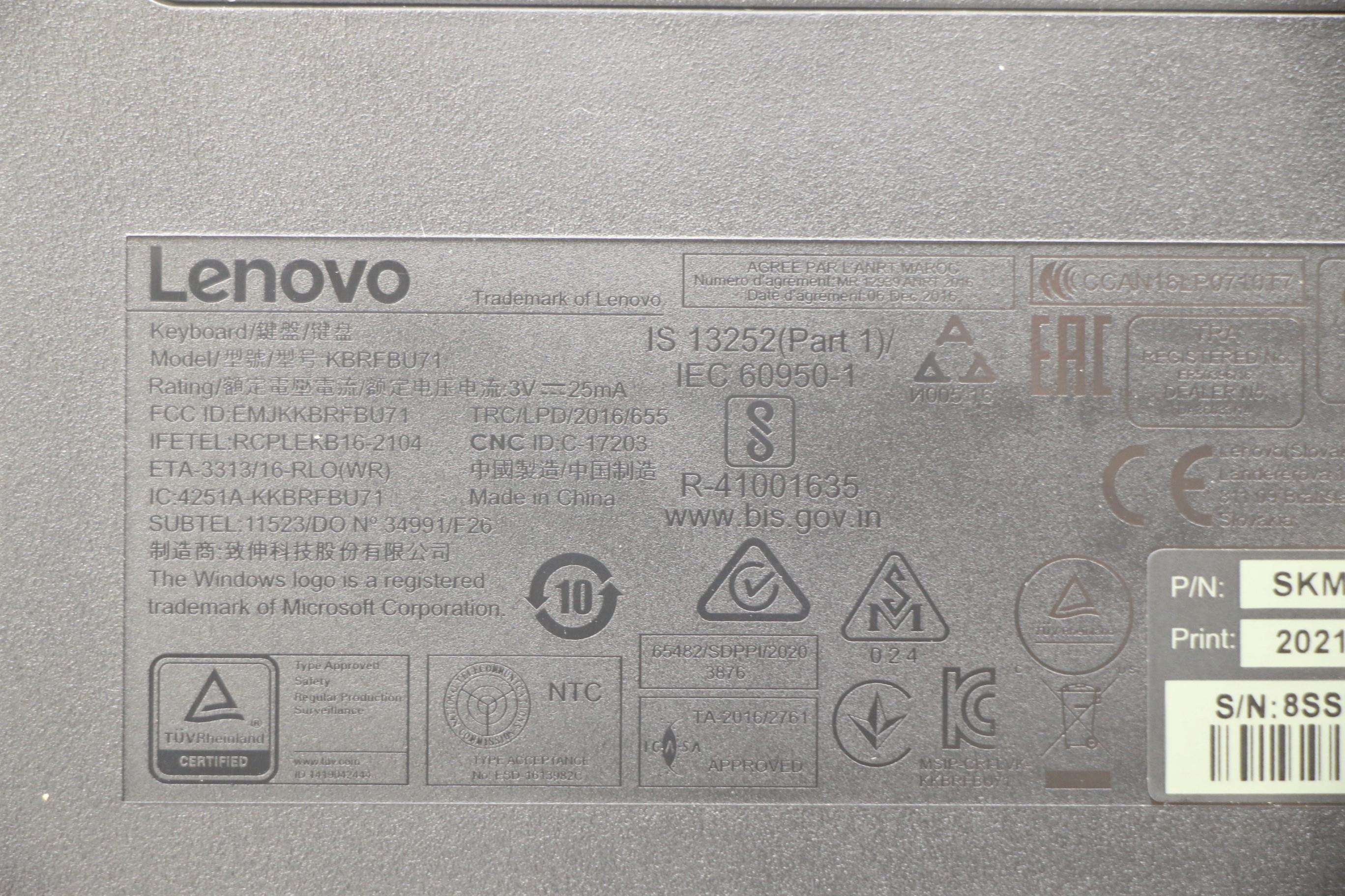 5KM0U87621 - Original Lenovo FRU, Primax R71_G2 2.4G BKG US_EU