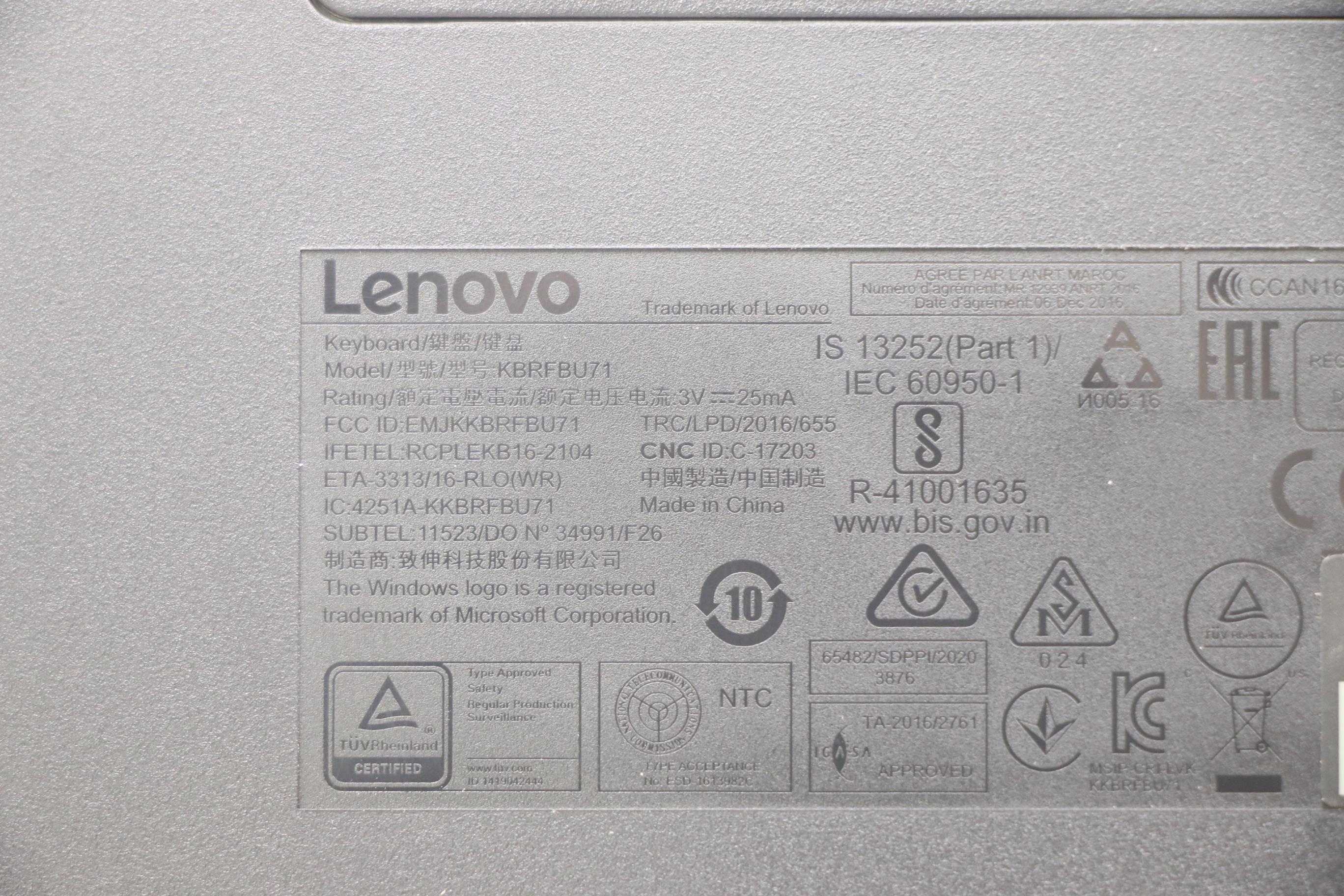 5KM0U87625 - Original Lenovo FRU,Primax RFBU71_Gen2 2.4G KB&MC Kit Black Grey Wheel+Dust Cover India