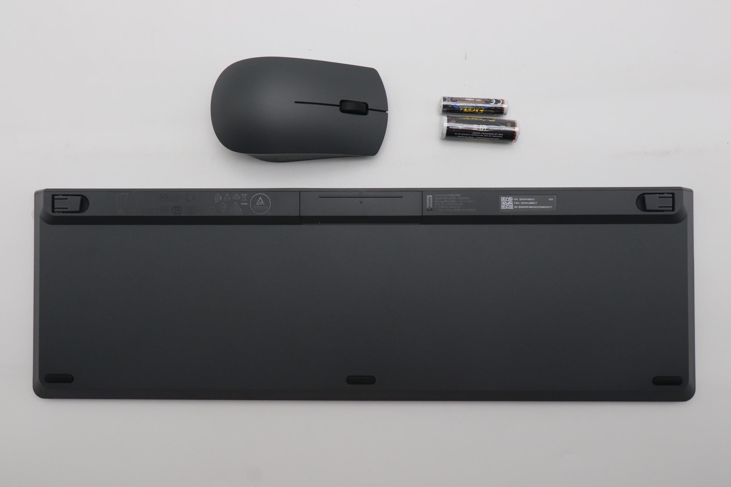 5KM0U88017 - Original Lenovo Keyboard and Mouse, 2.4G, US Euro, Luna Grey, Black Wheel