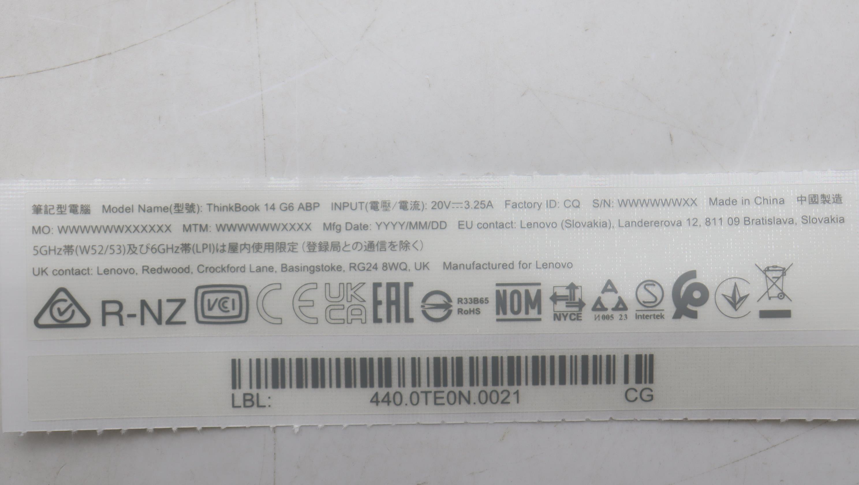 5L10W35148 - Original Lenovo LABEL LABEL W 21KJ GEO KIT