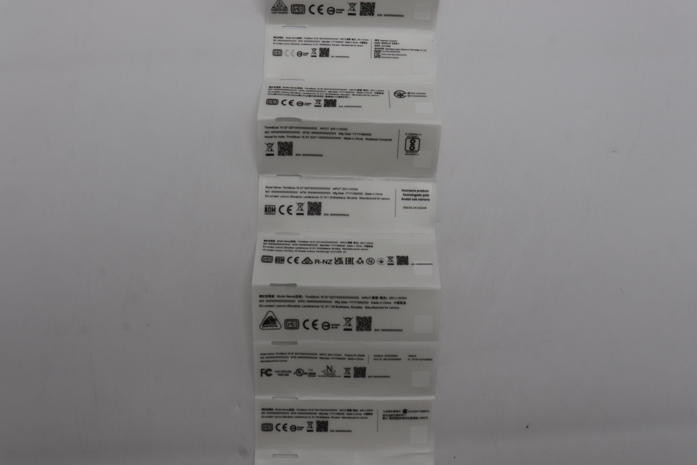 5L10W35163 - Original Lenovo label kit H 21NH