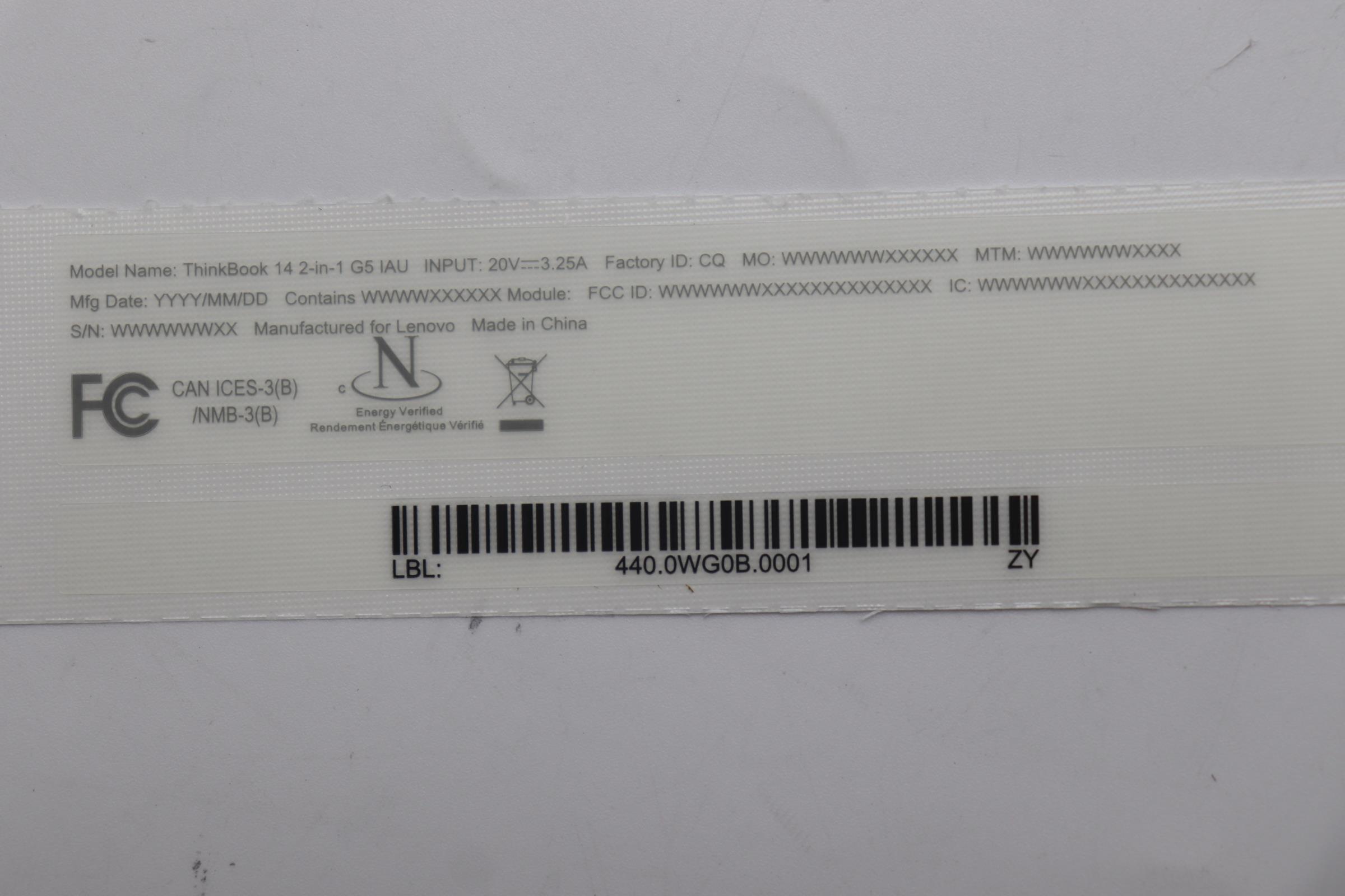 5L10W35172 - Original Lenovo LABEL LABEL W 21SQ GEO