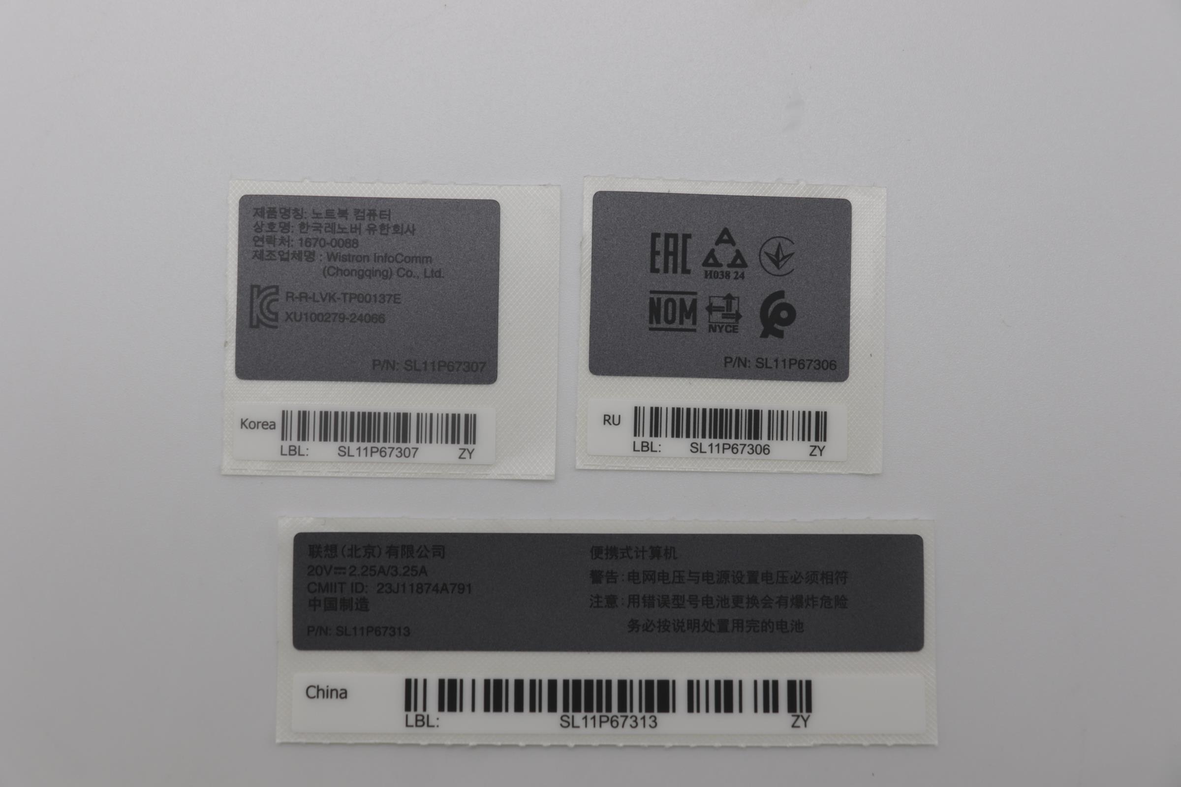 5L11H71010 - Original Lenovo LABEL FRU LABLE GEO,SG, Fenrir3