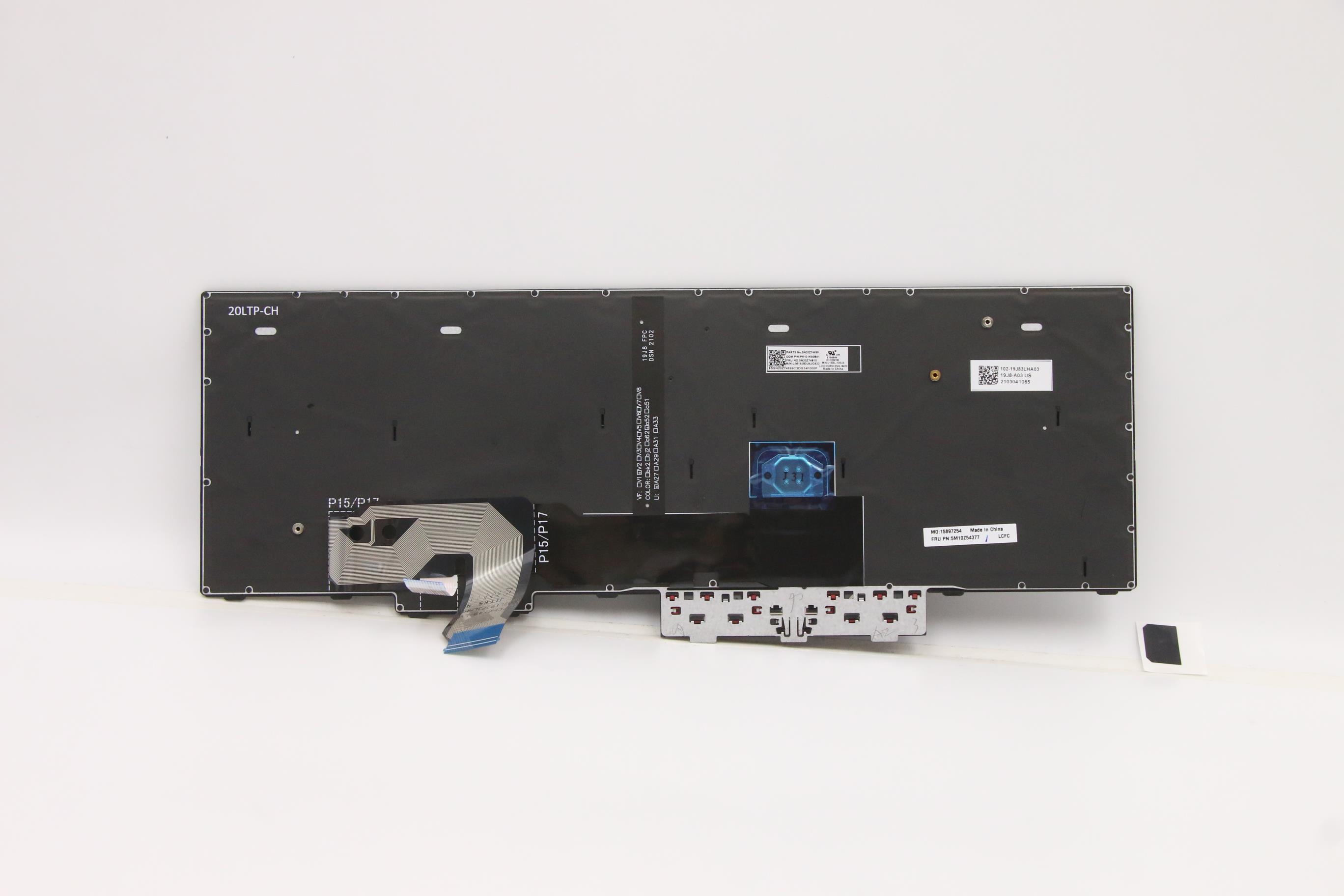 5M10Z54377 - Original Lenovo Keyboard Internal, English, Euro, Backlight, with Number