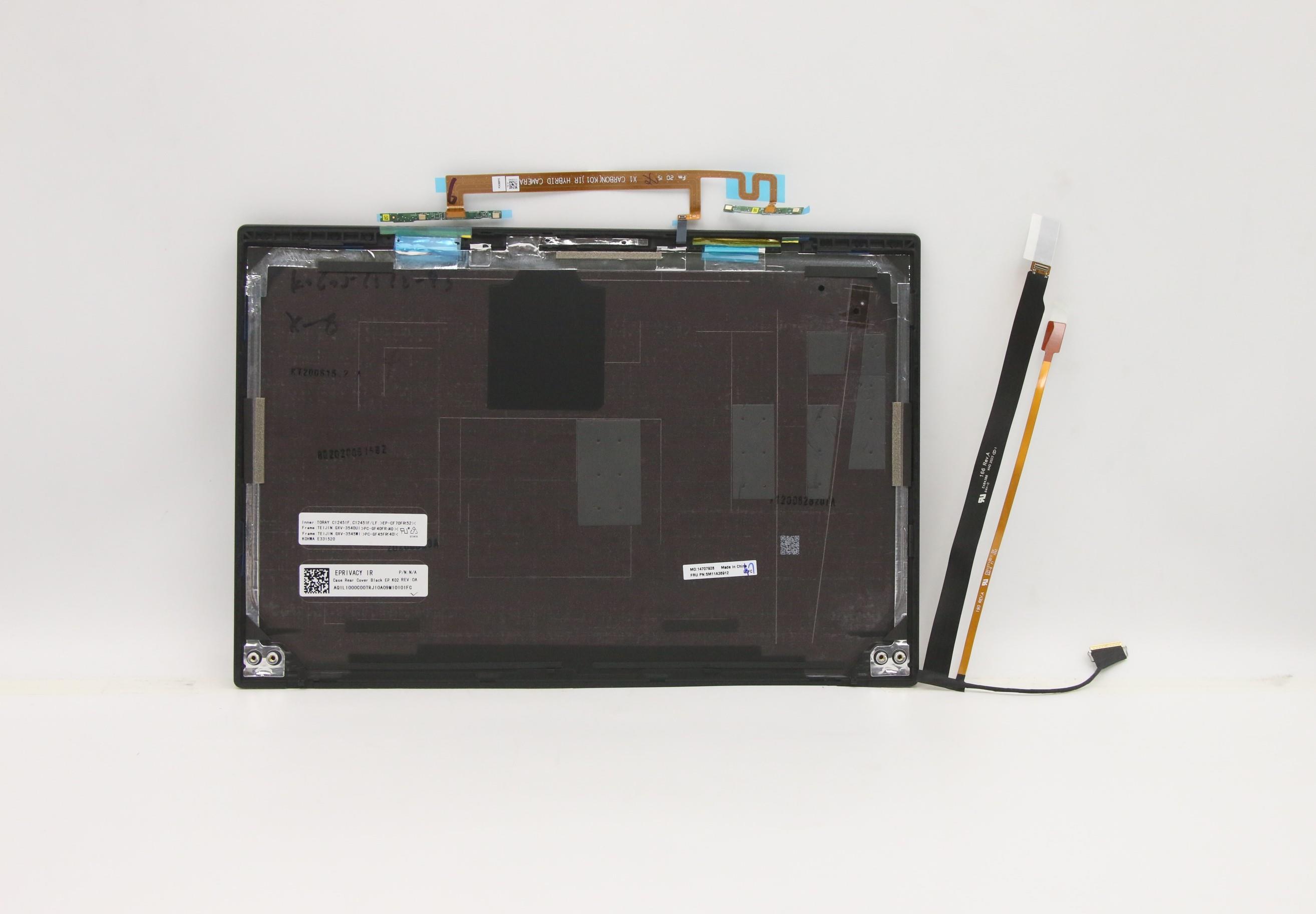 5M11A36912 - Original Lenovo KnockOut-2 INTEL FRU MECH_ASM GX4A0_GRP_LCD Rear Cover_FHD_ePrivacy_IR Mic_Deep Black