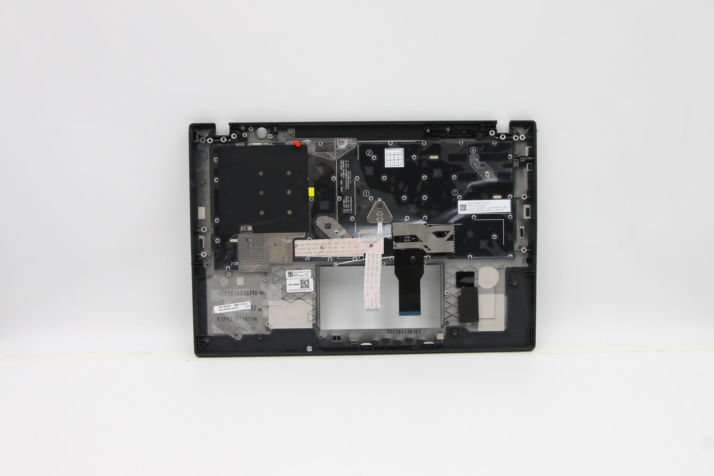 5M11A37575 - Original Lenovo Keyboard with Upper Cover (Palmrest),English Euro,Black,Backlight,WWAN