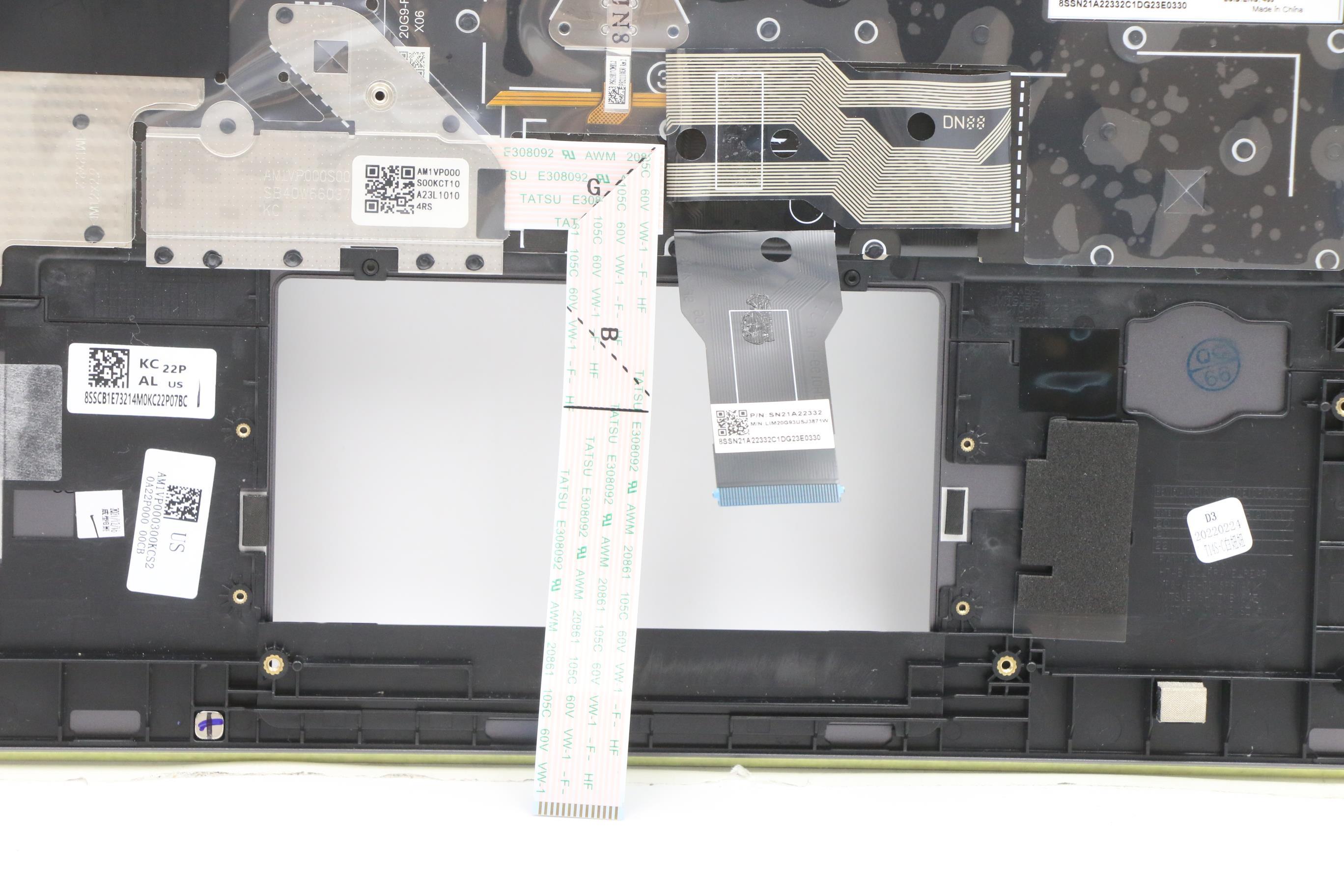 5M11A37828 - Original Lenovo Keyboard with Upper Cover (Palmrest), English, Grey, Backlight
