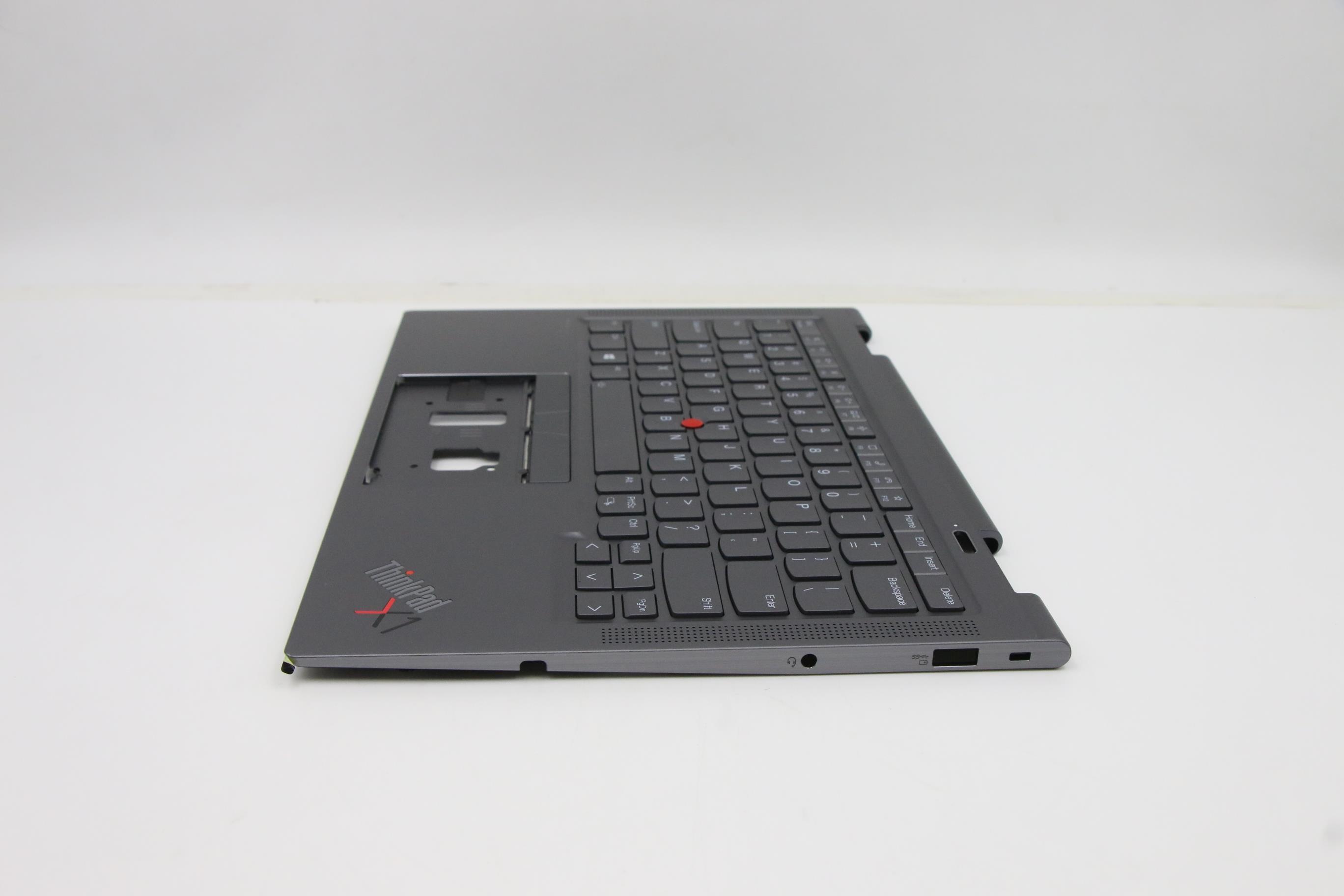 5M11C40952 - Original Lenovo Keyboard with Upper Cover (Palmrest), English, Storm Gray, Backlight, WLAN