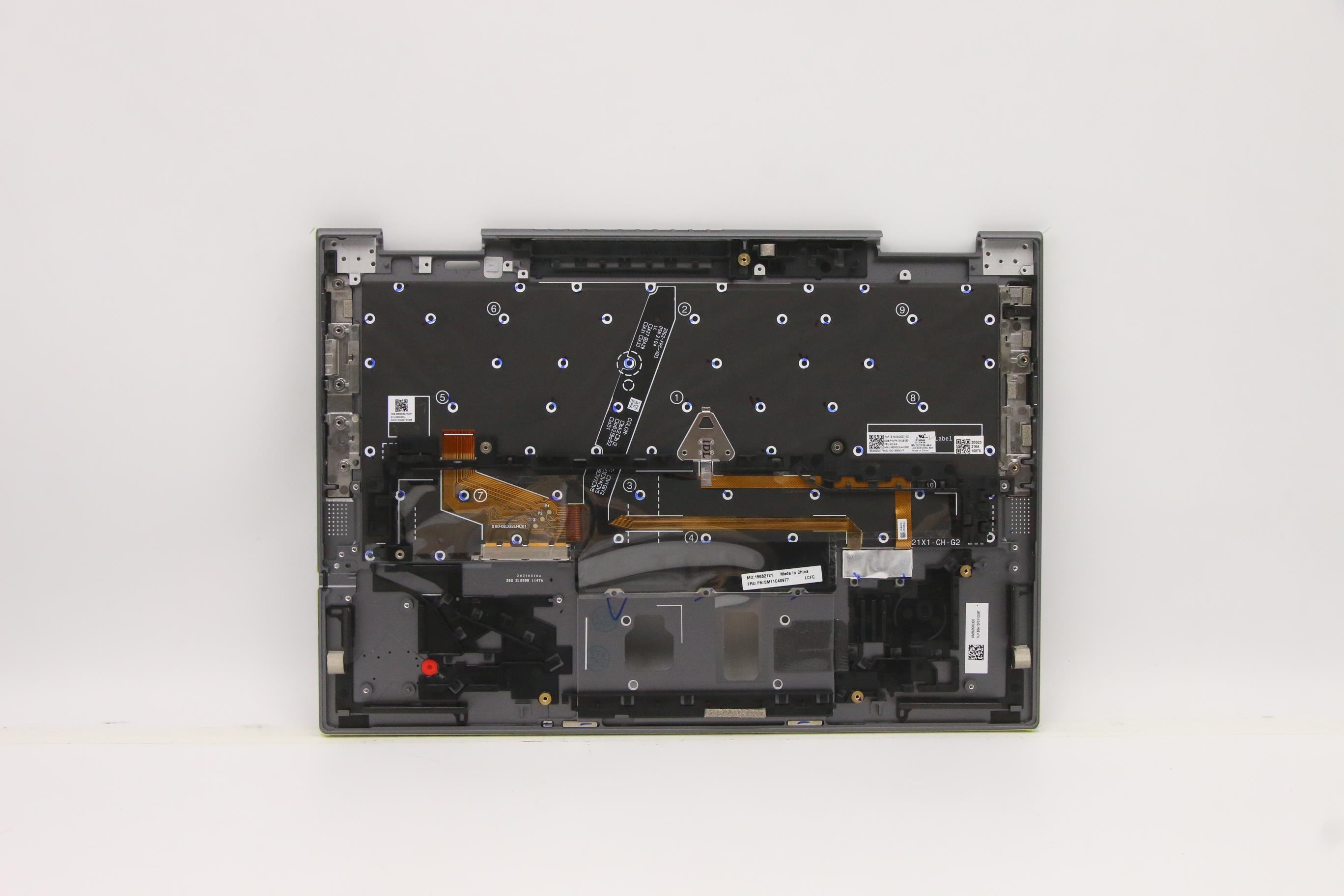 5M11C40977 - Original Lenovo Keyboard with Upper Cover (Palmrest), English Euro, BZL, WL, Storm Gray, CHY