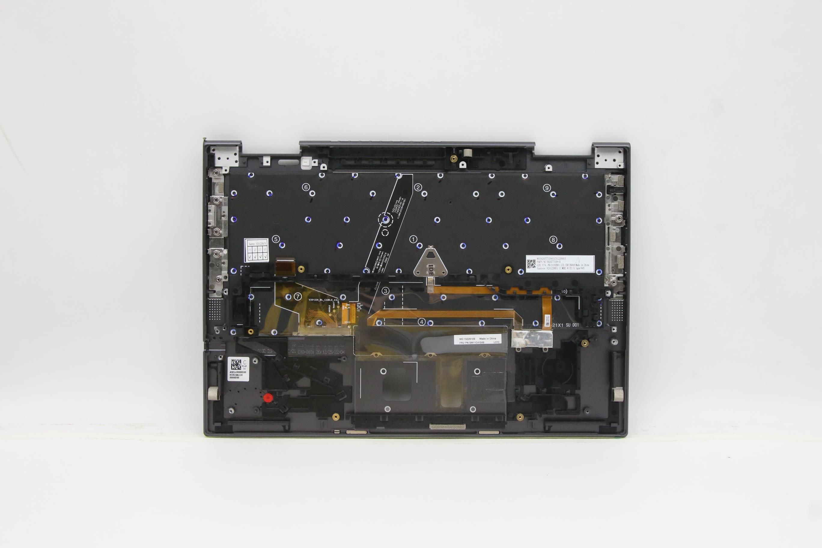 5M11C41049 - Original Lenovo Keyboard with Upper Cover (Palmrest), English, Euro, Storm Gray, WLAN
