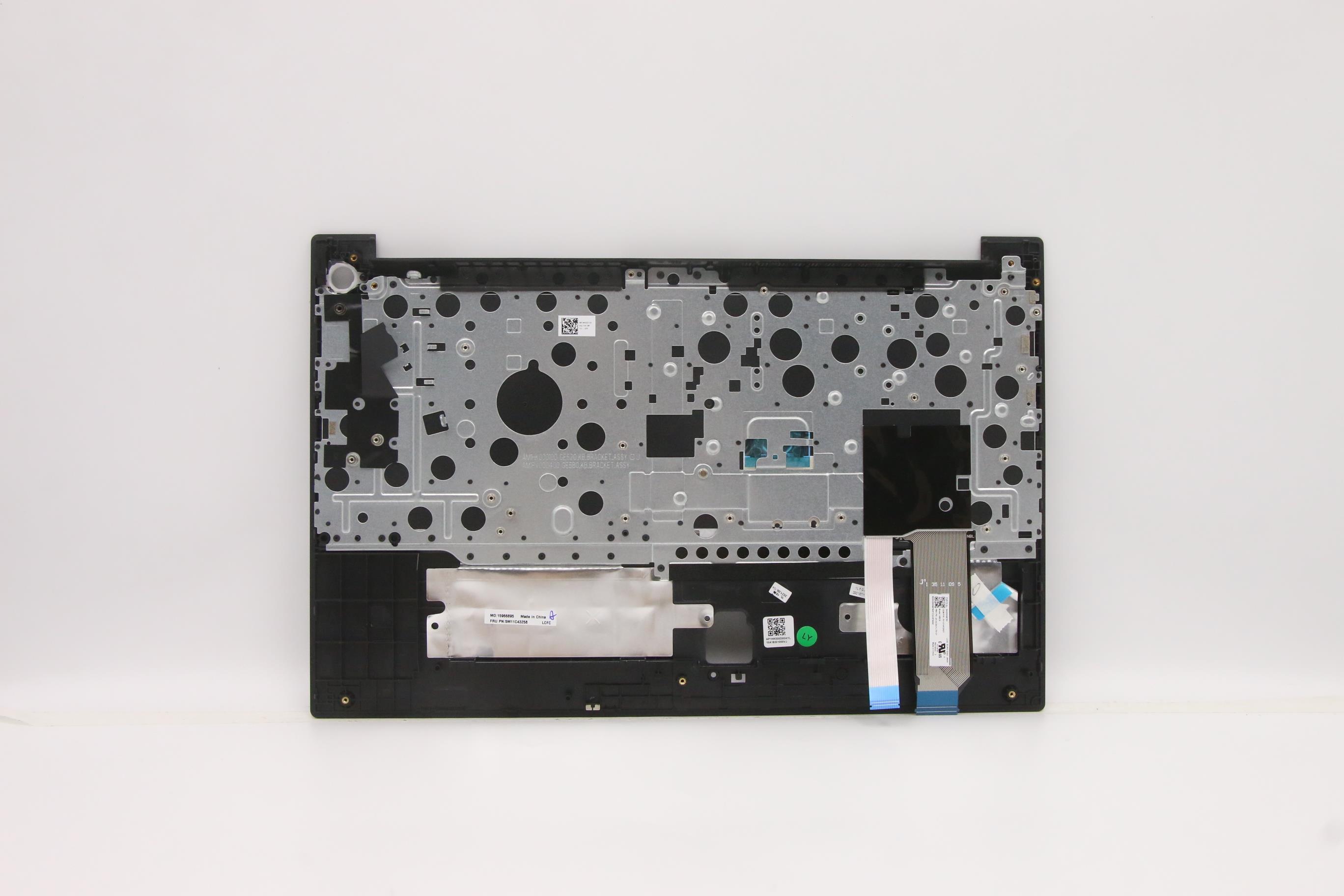 5M11C43258 - Original Lenovo Keyboard with Upper Cover (Palmrest), English, Euro, Black, Fingerprint