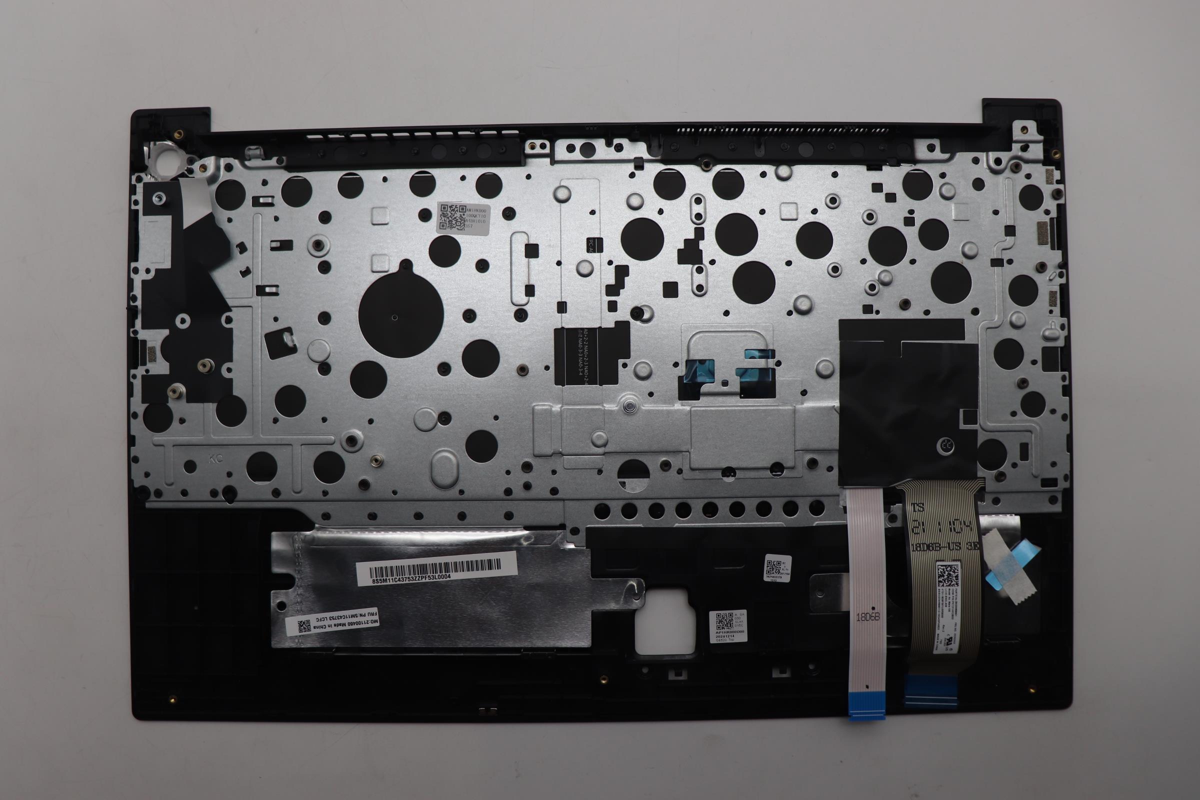 5M11C43753 - Original Lenovo Keyboard with Upper Cover (Palmrest), English, Backlight, (TSG)PT FP, Black