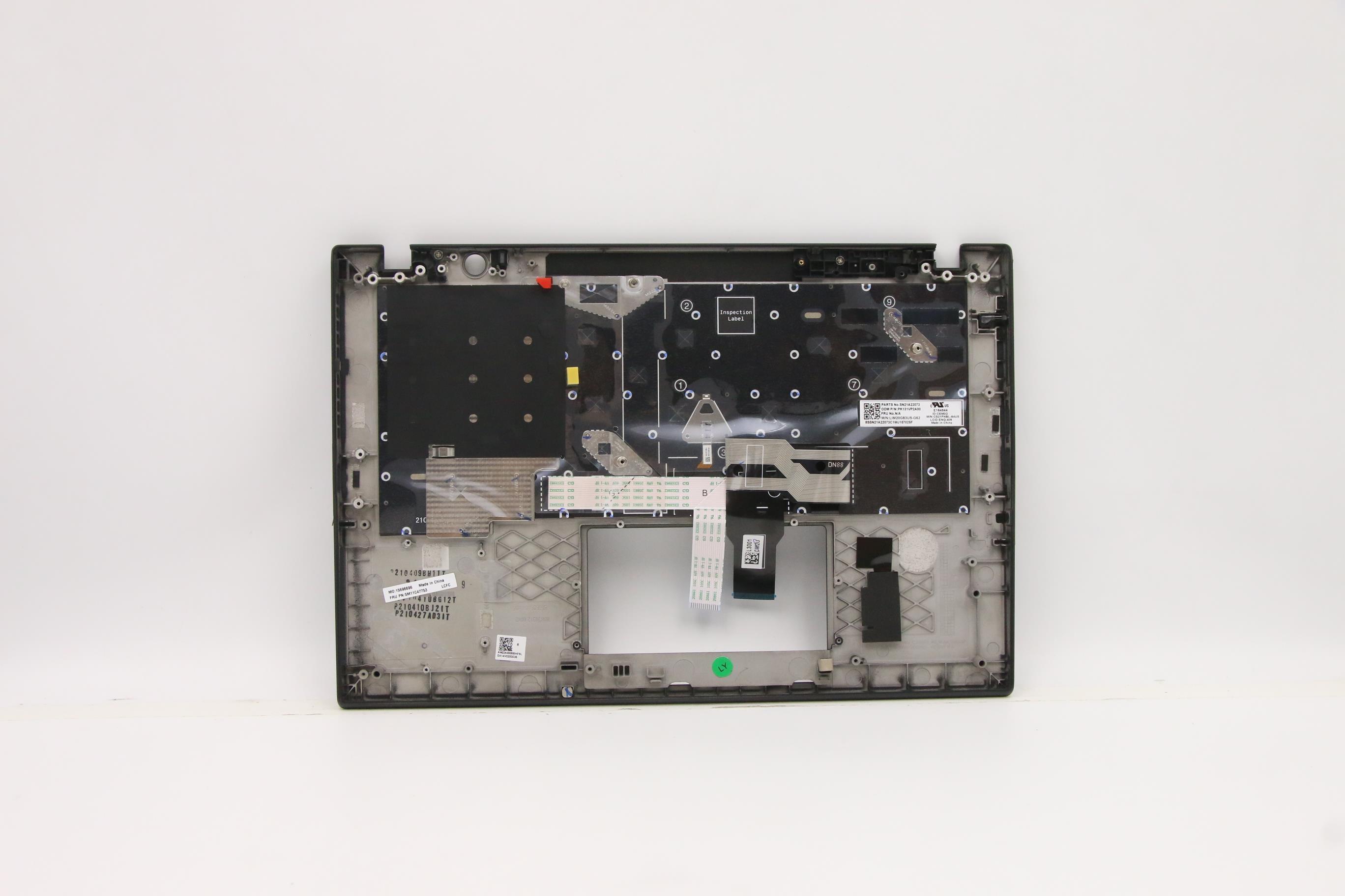 Lenovo Part  Original Lenovo Keyboard with Upper Cover (Palmrest), English, Black, Backlight