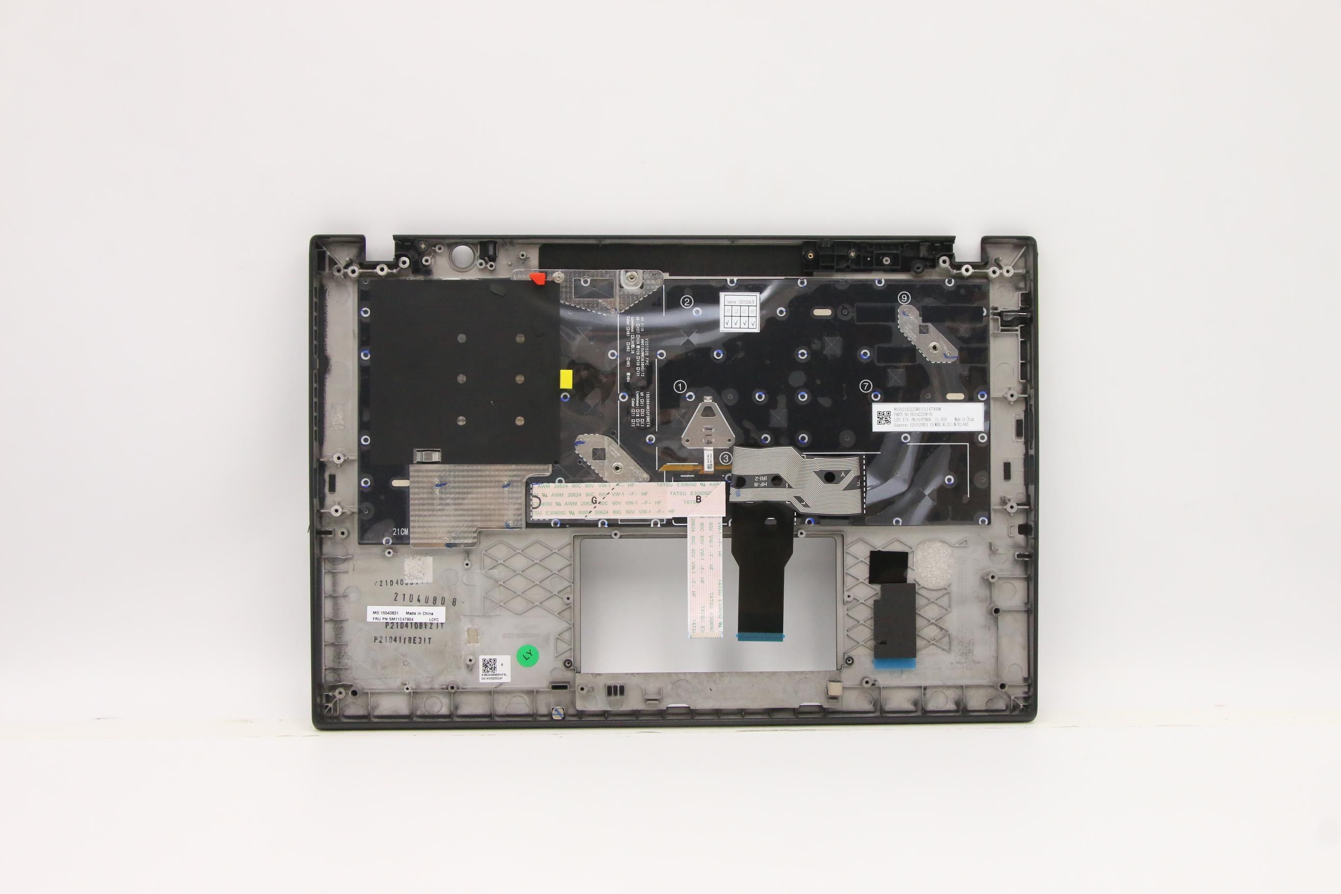 5M11C47904 - Original Lenovo Keyboard with Upper Cover (Palmrest), English, Black, Backlight