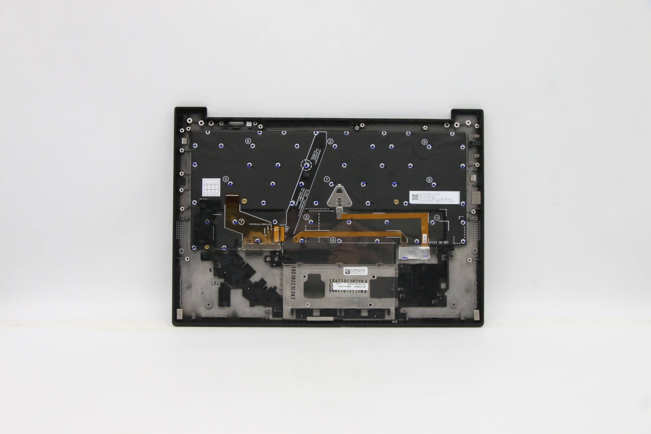 5M11C53307 - Original Lenovo Keyboard with Upper Cover (Palmrest), English, Backlight, Deep Black, WLAN