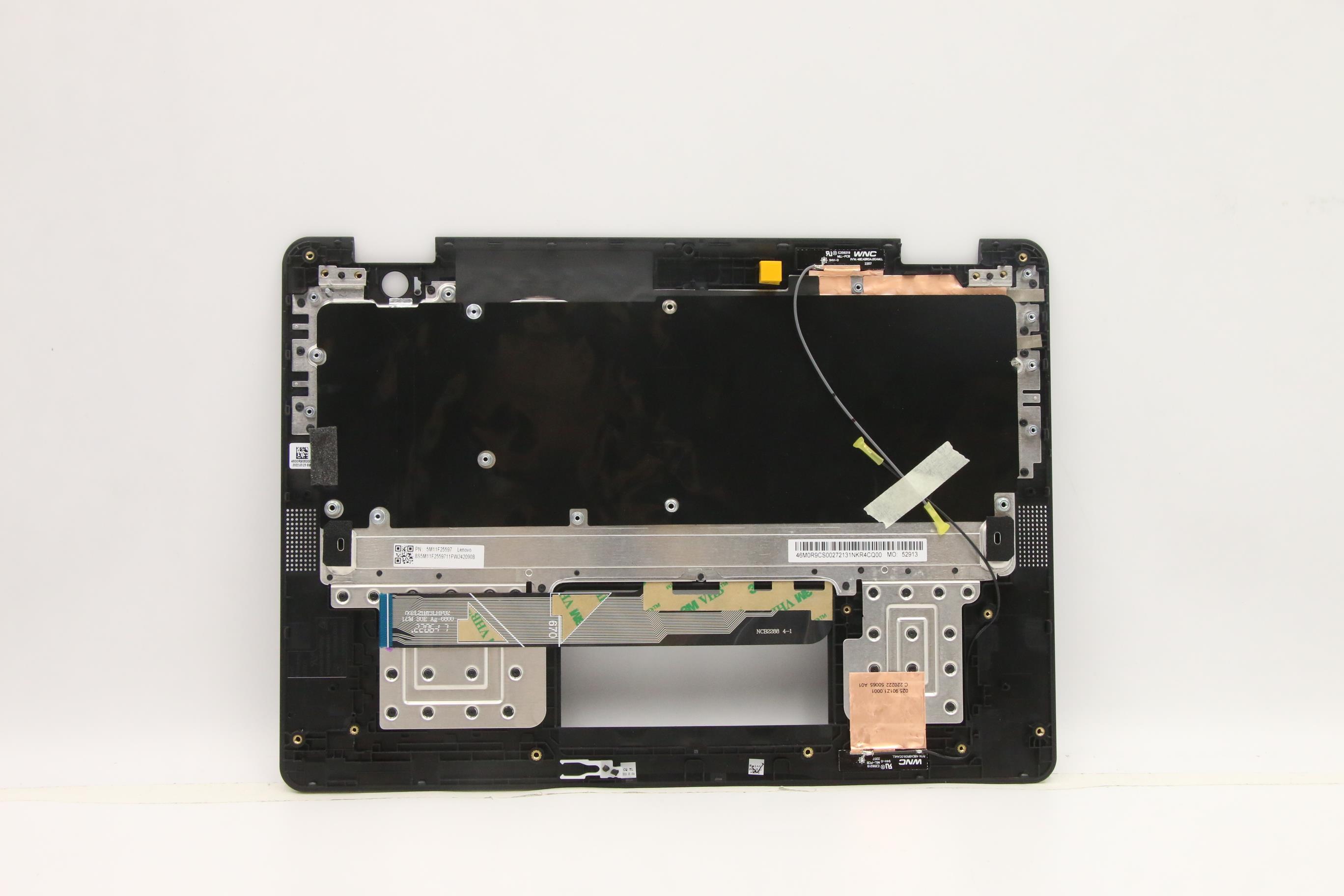 5M11F25597 - Original Lenovo Keyboard with Upper Cover (Palmrest), English, Black, Non_Backlight, WLAN
