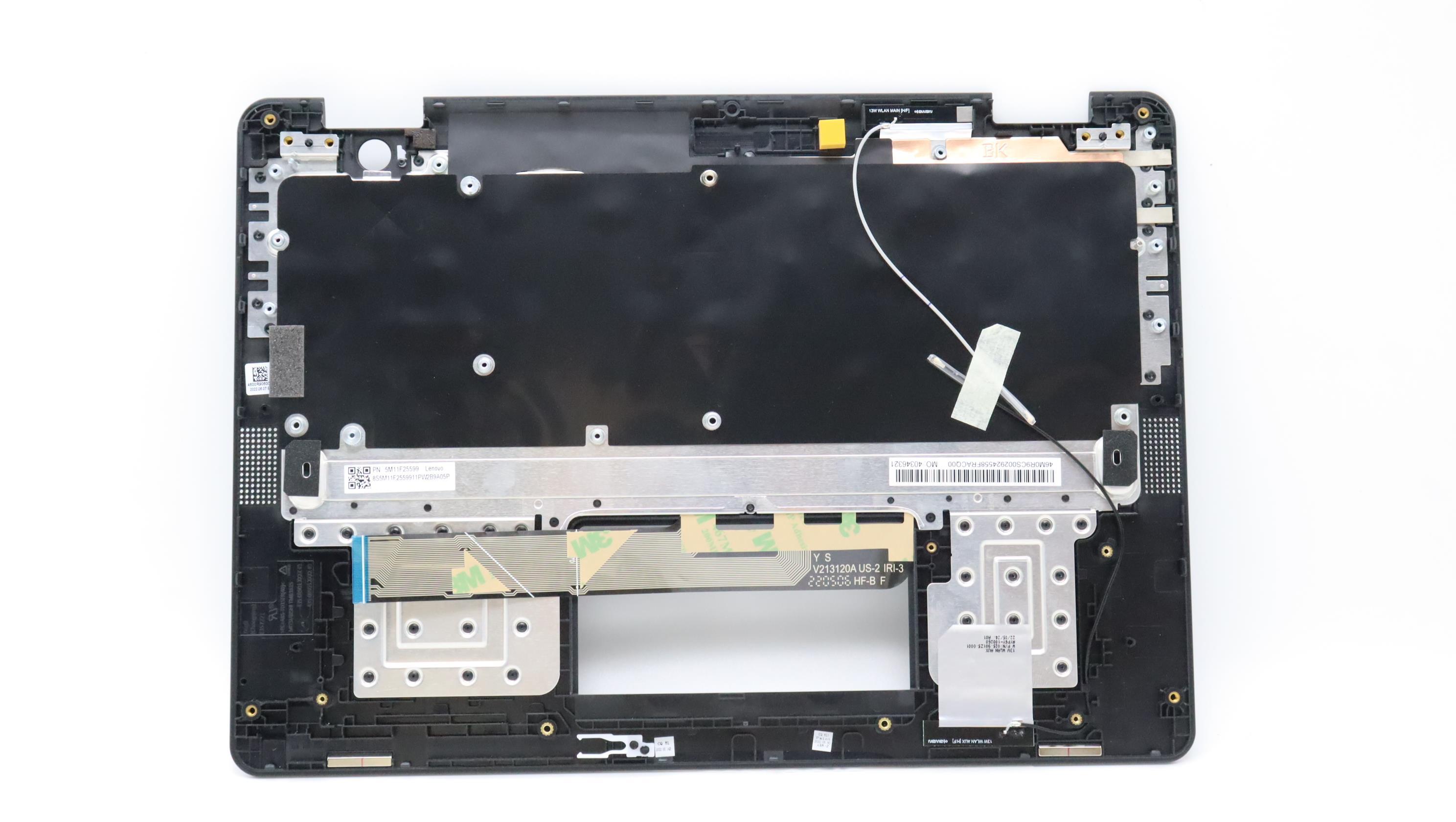 5M11F25599 - Original Lenovo Keyboard with Upper Cover (Palmrest), English, Black, Non_Backlight, WLAN