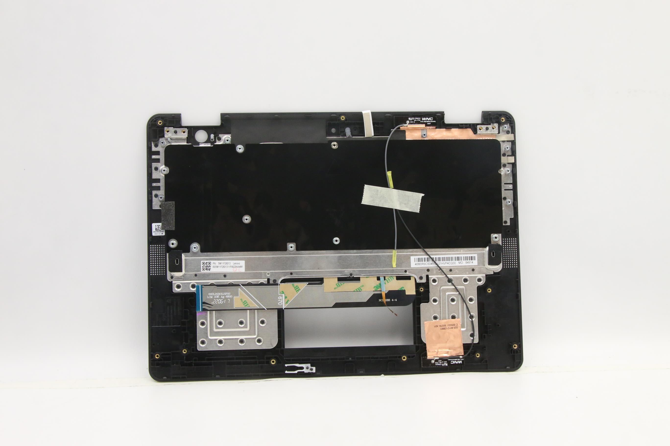 5M11F26013 - Original Lenovo Keyboard with Upper Cover (Palmrest), English, Black, Backlight, WLAN