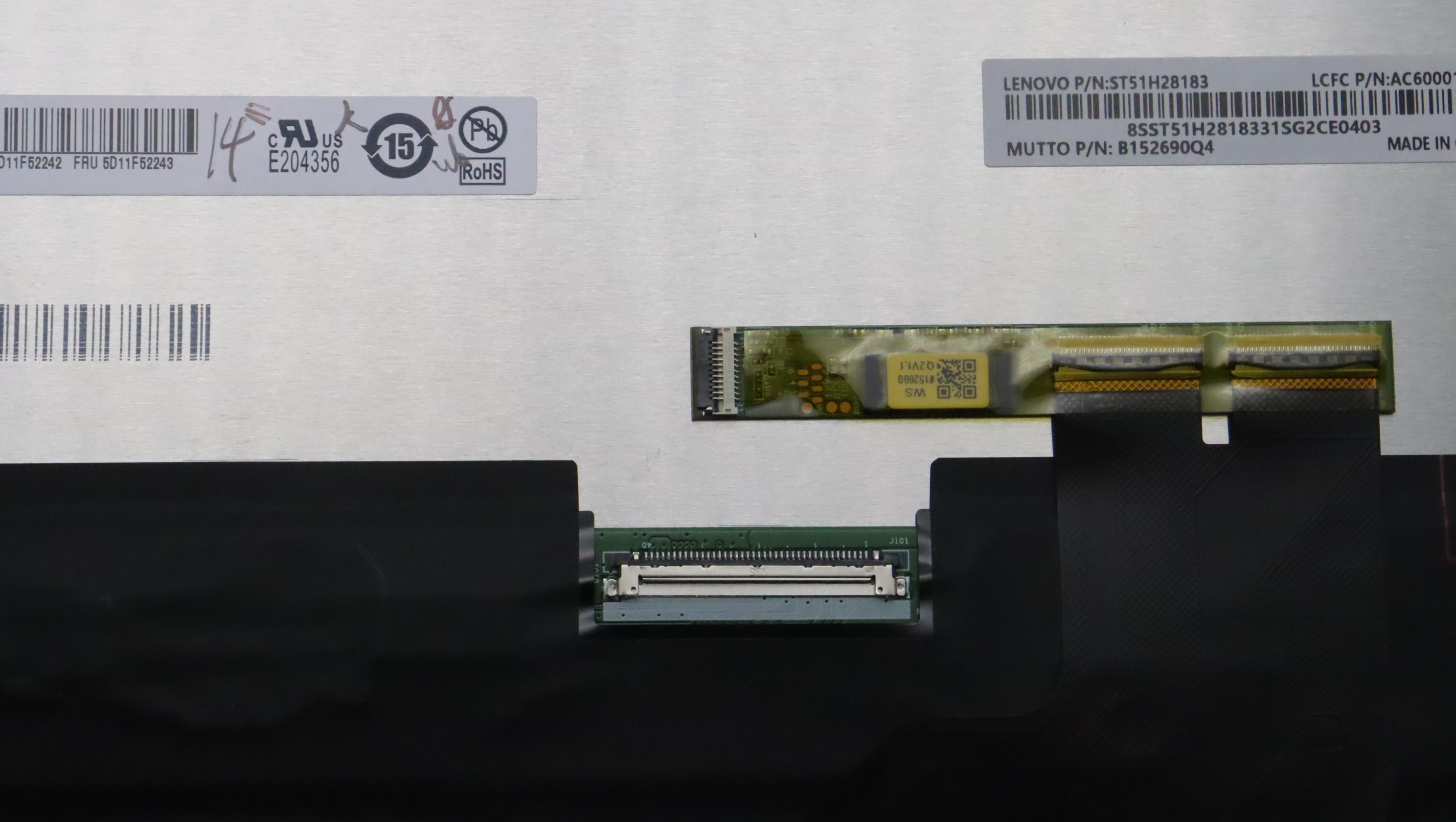 5M11F26626 - Original Lenovo LCD Module, 14", WQUXGA, Touch, IPS, 500nit, 100%DCI-P3 , Colour Calibration