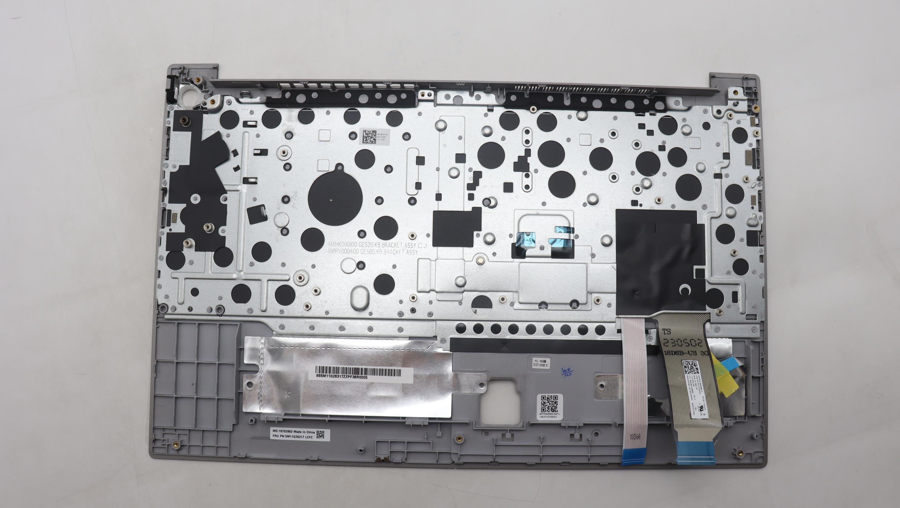 5M11G26317 - Original Lenovo Keyboard with Upper Cover (Palmrest), English, TSG, Fingerprint, Silver