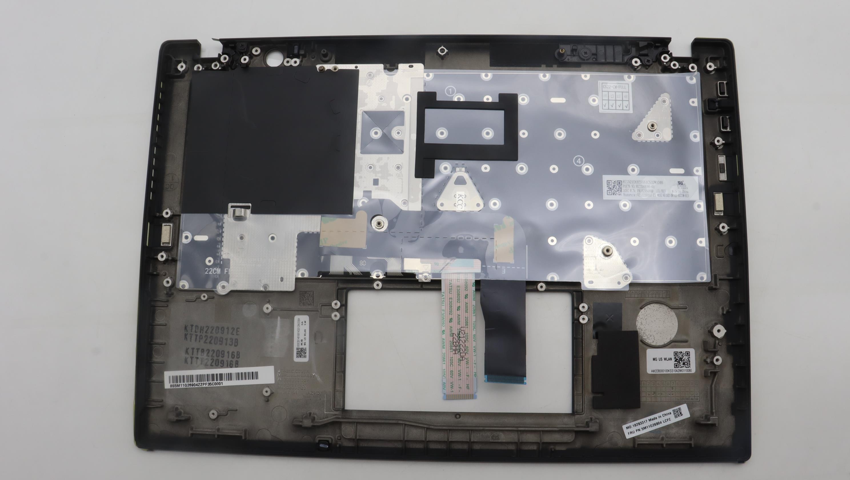 5M11G26904 - Original Lenovo Keyboard with Upper Cover (Palmrest), English, Sunrex, Black
