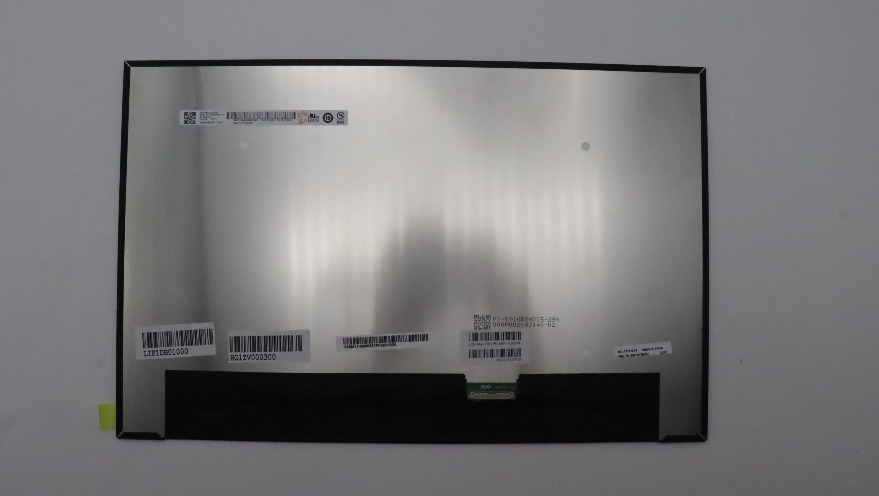 Lenovo Part  Original Lenovo LCD Assembly, 16", WQXGA, Anti-Glare, 400nit, Colour Calibration AUO, FCC