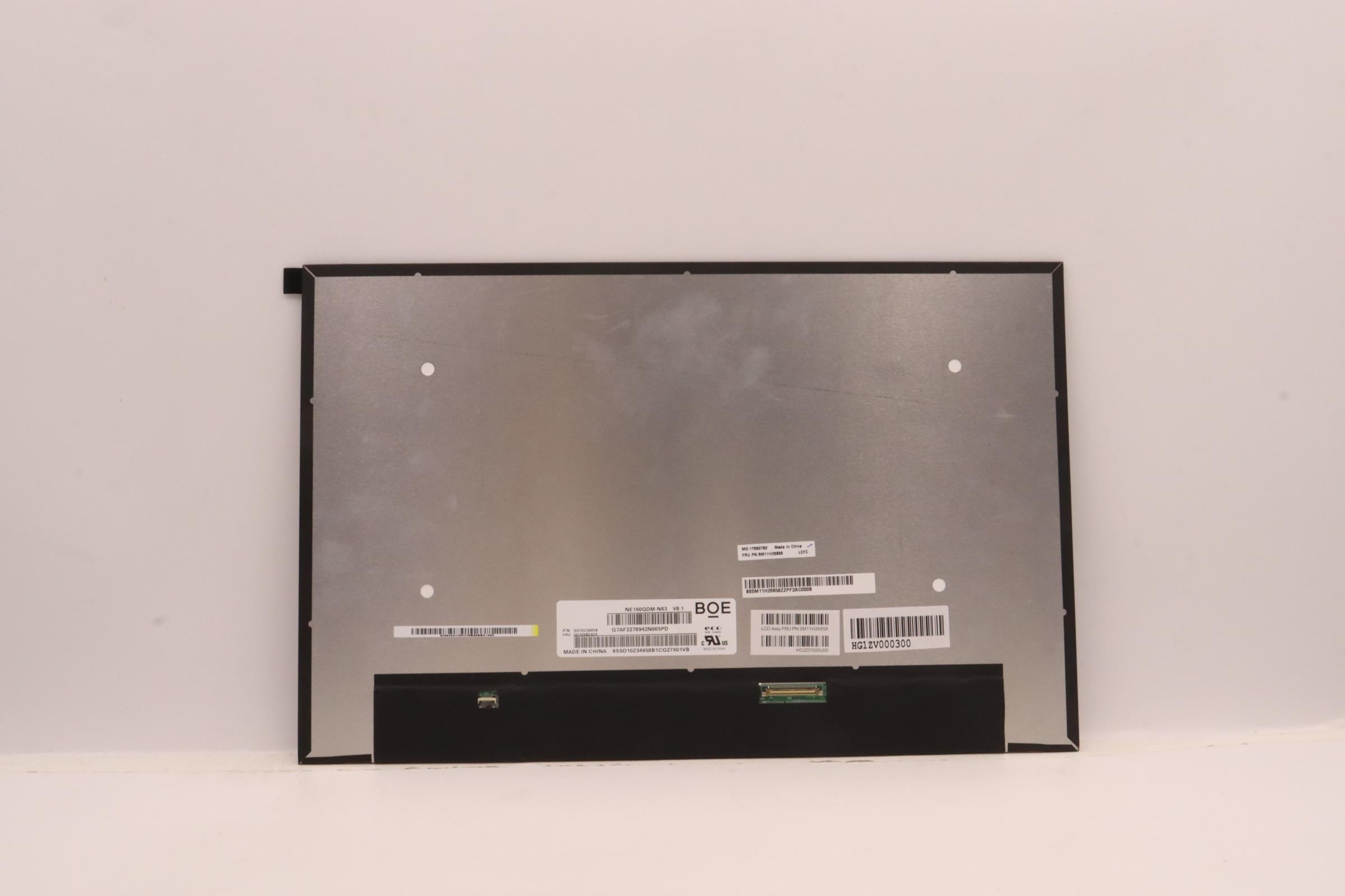 Lenovo Part  Original Lenovo LCD Assembly, 16", WQXGA, Anti-glare, IPS, 400nit, 100%sRGB, Colour Calibration BOE, FCC