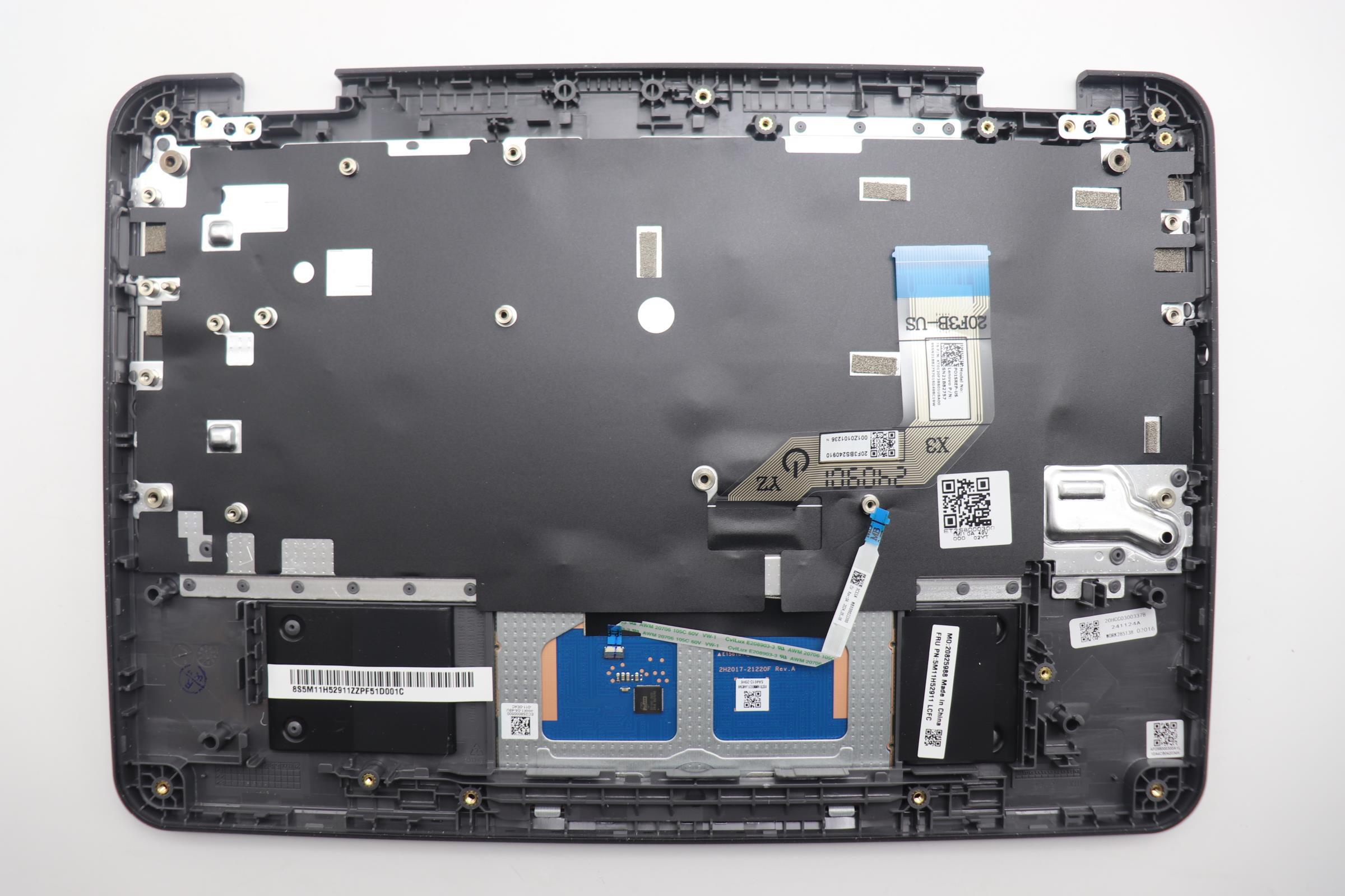 5M11H52911 - Original Lenovo Keyboard with Upper Cover (Palmrest), English, Transimage, Black