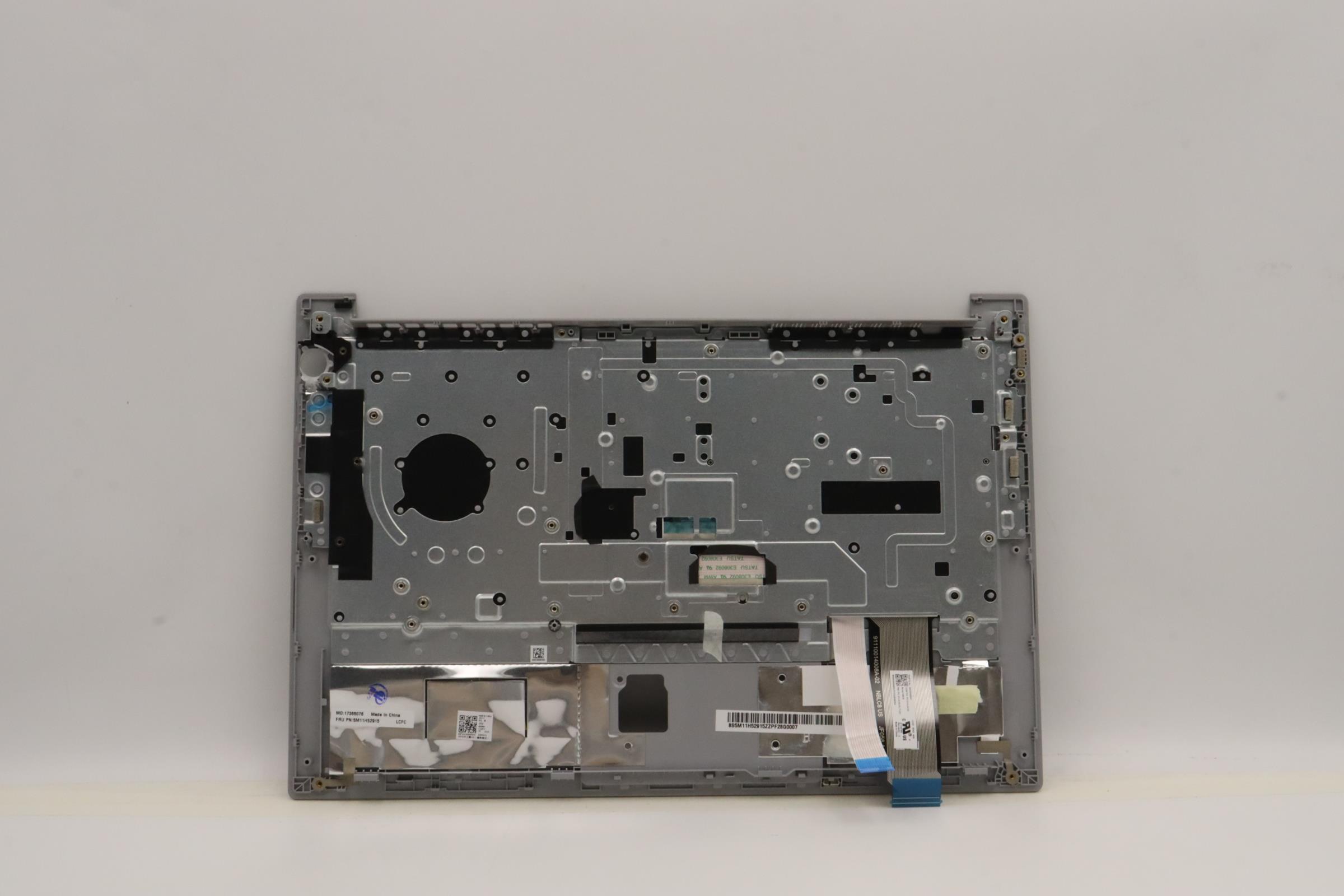 5M11H52915 - Original Lenovo Keyboard with Upper Cover (Palmrest), English, (PMX), Fingerprint, Silver