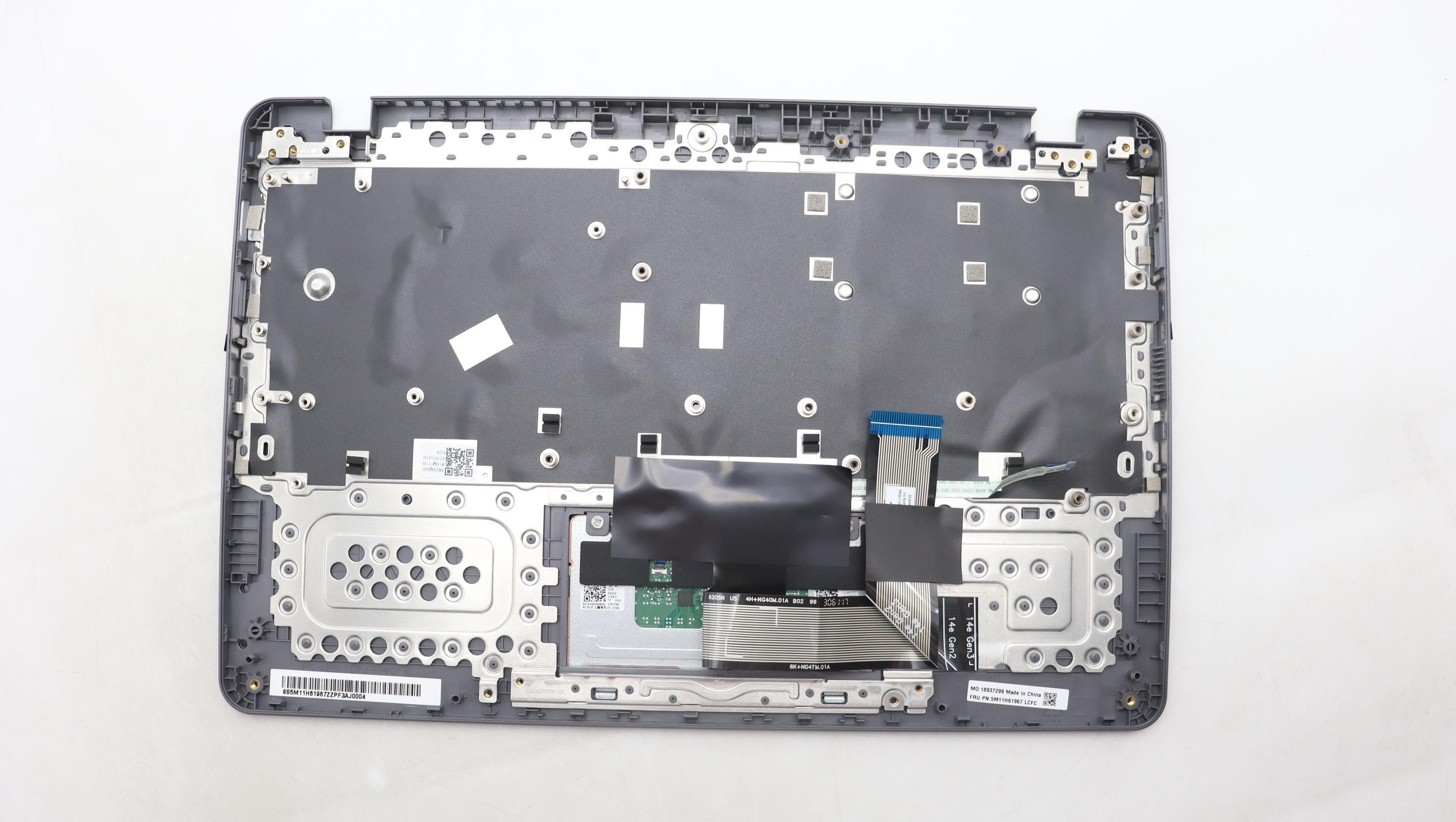 5M11H61967 - Original Lenovo Keyboard with Upper Cover (Palmrest), Black, PT H TDP, English, DFN