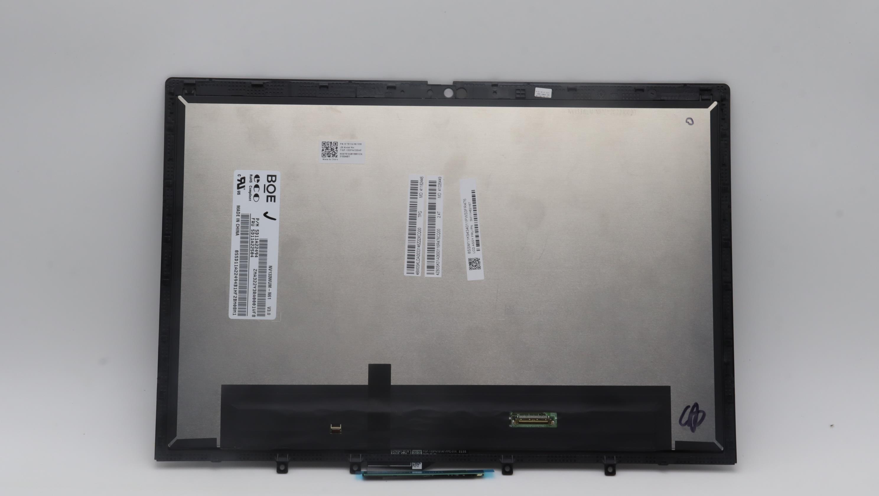 Lenovo Part  Original Lenovo LCD Module,13.3", WUXGA, Touch, Anti-Glare, IPS, 300nit, 100% SRGB