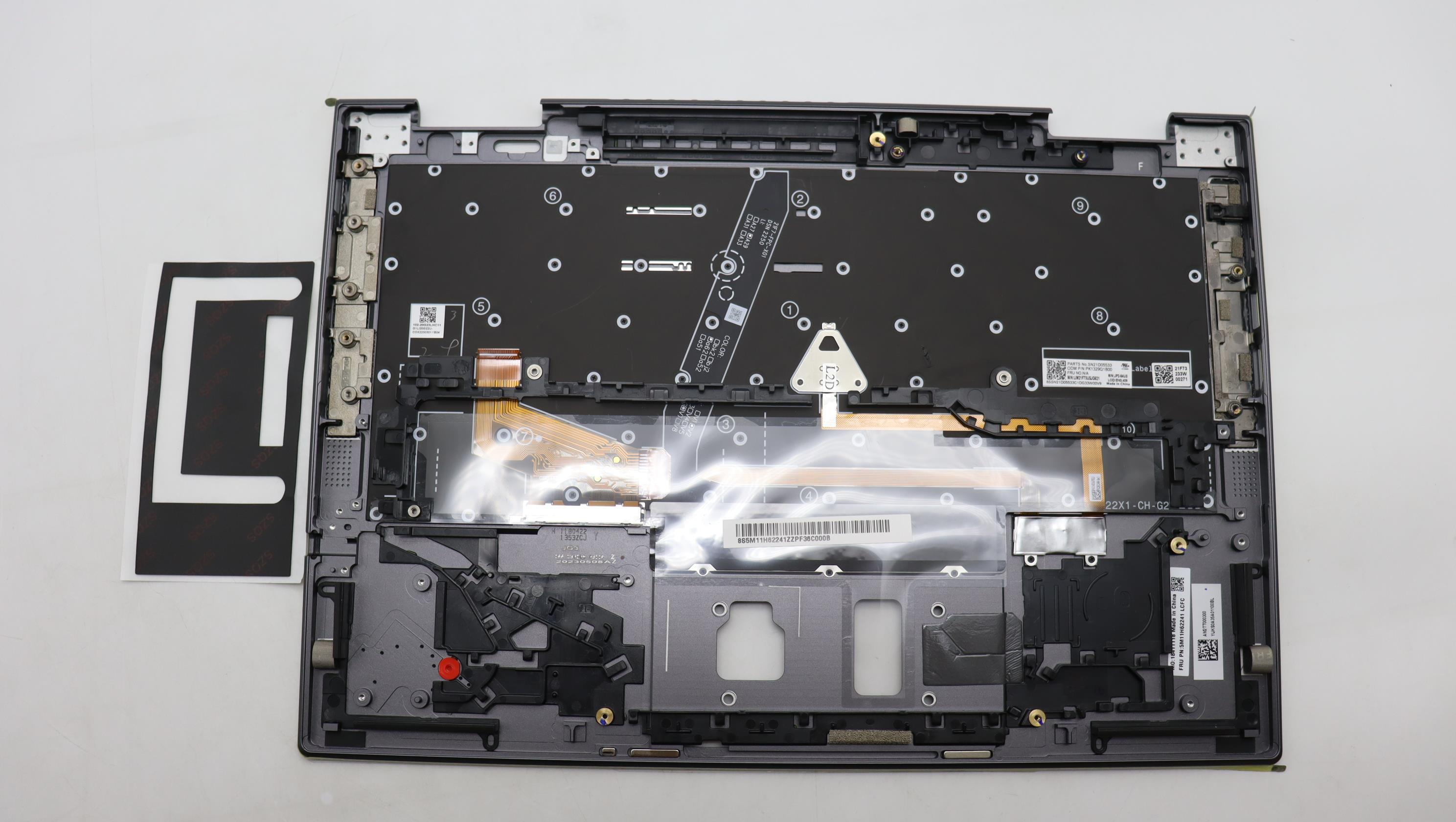 5M11H62241 - Original Lenovo Keyboard with Palmrest (Cover), English, Grey, Backlight, Fingerprint
