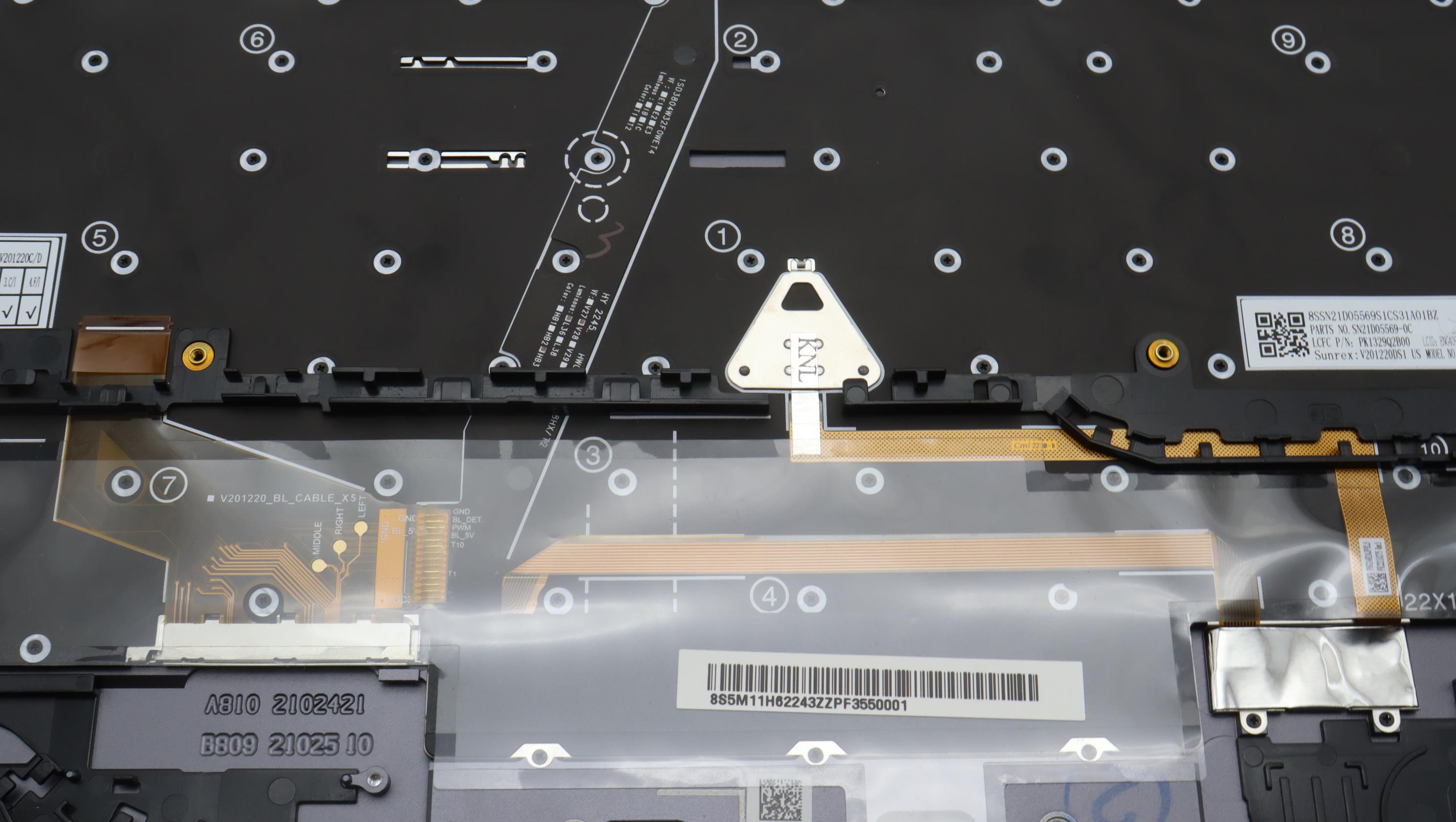 5M11H62243 - Original Lenovo Keyboard with Upper Cover (Palmrest), Backlight, Grey, Fingerprint, English, SRX