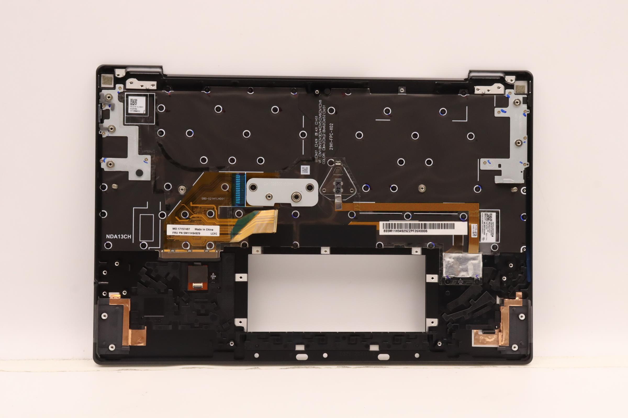5M11H94929 - Original Lenovo Keyboard with Upper Cover (Palmrest),English,Black,Backlight,WLAN