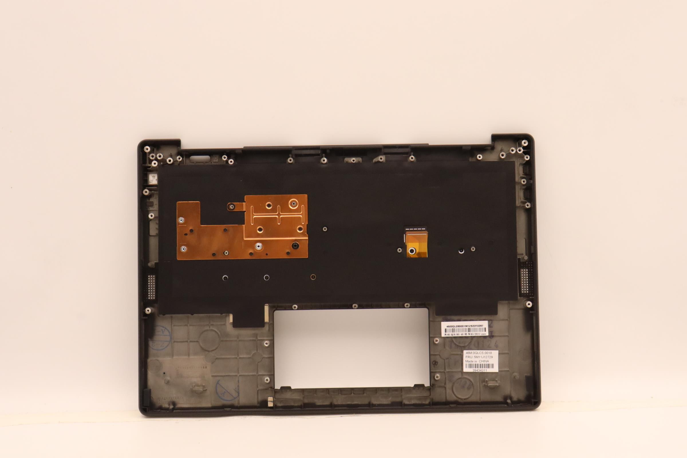 5M11J12729 - Original Lenovo Keyboard with Upper Cover (Palmrest), English, Black, Backlight, WLAN